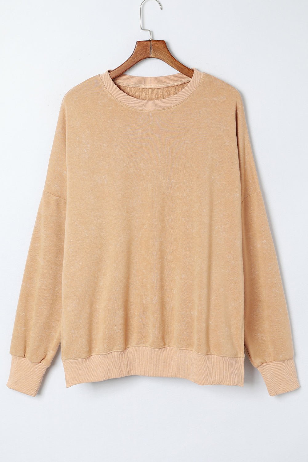 Solid Ribbed Trim Drop Shoulder Oversize Sweatshirt - Rooted & Reckless Co.