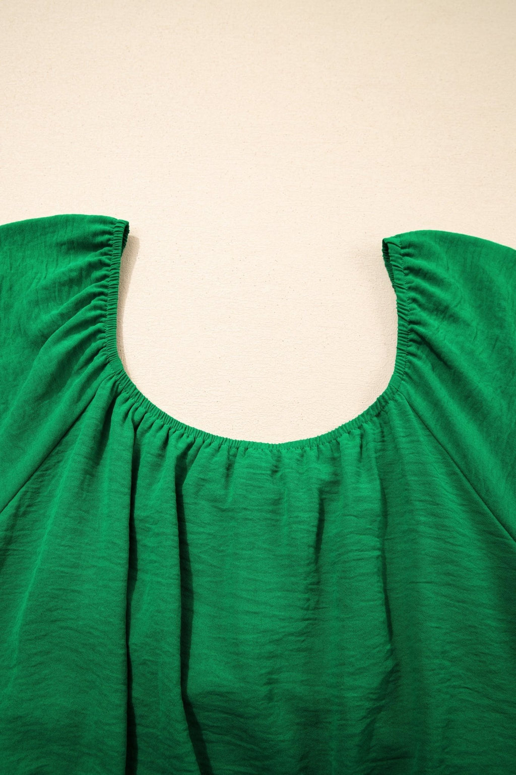 Solid Ruched Cross Waist Tied Back Peplum Top - Rooted & Reckless Co.