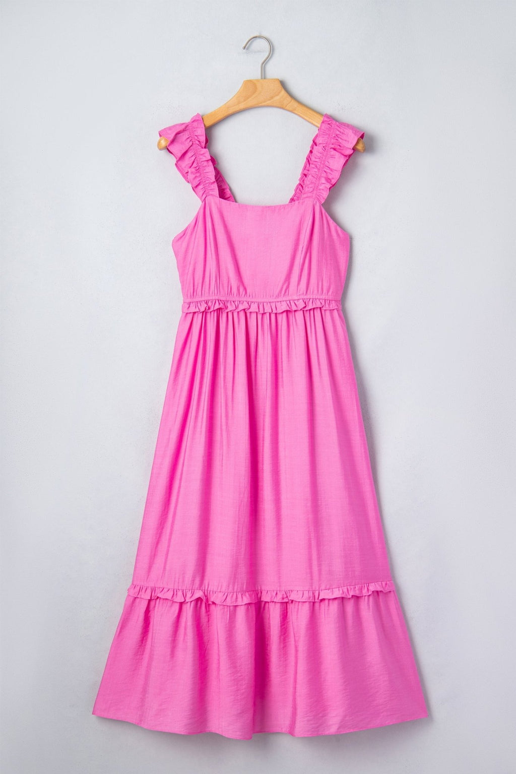 Solid Ruffle High Waist Sleeveless Maxi Dress - Rooted & Reckless Co.