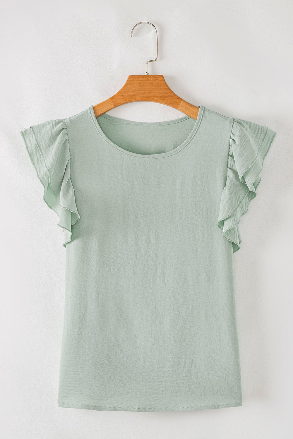 Solid Ruffle Short Sleeve Blouse - Rooted & Reckless Co.