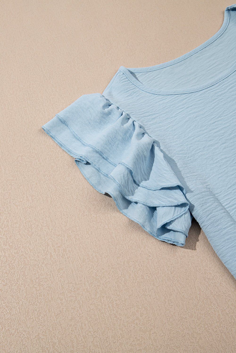 Solid Ruffle Short Sleeve Blouse - Rooted & Reckless Co.