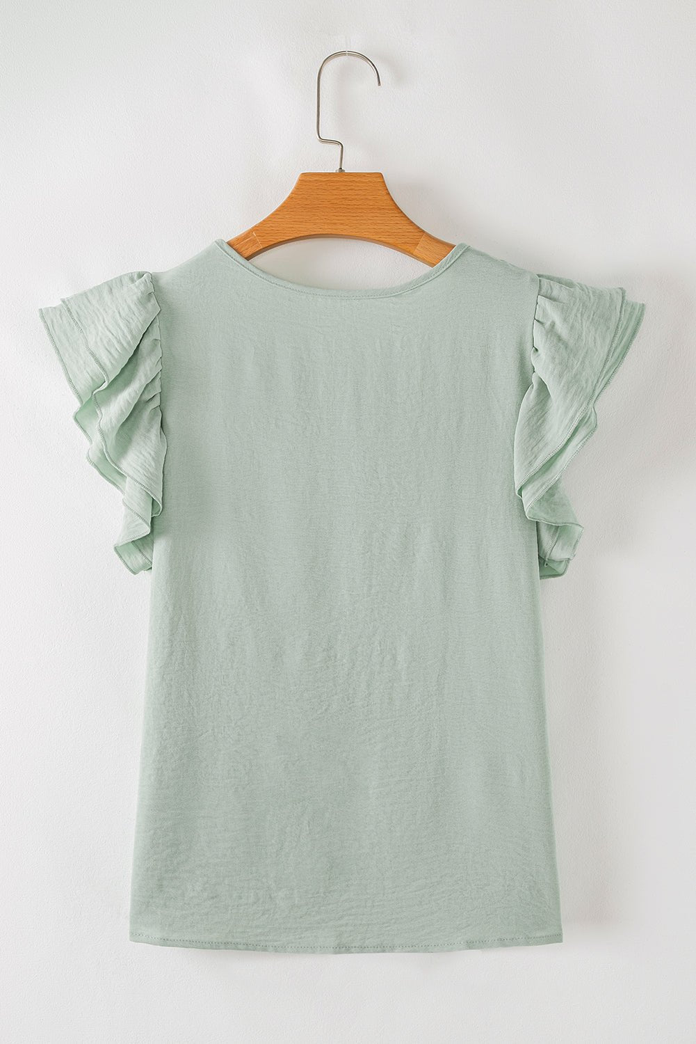 Solid Ruffle Short Sleeve Blouse - Rooted & Reckless Co.
