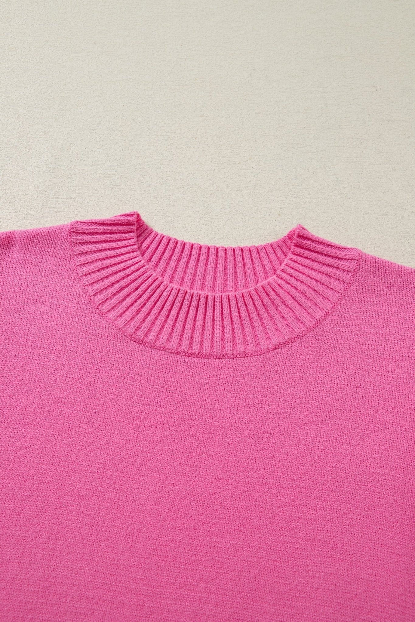 Solid Ruffle Sleeve Round Neck Ribbed Sweater - Rooted & Reckless Co.