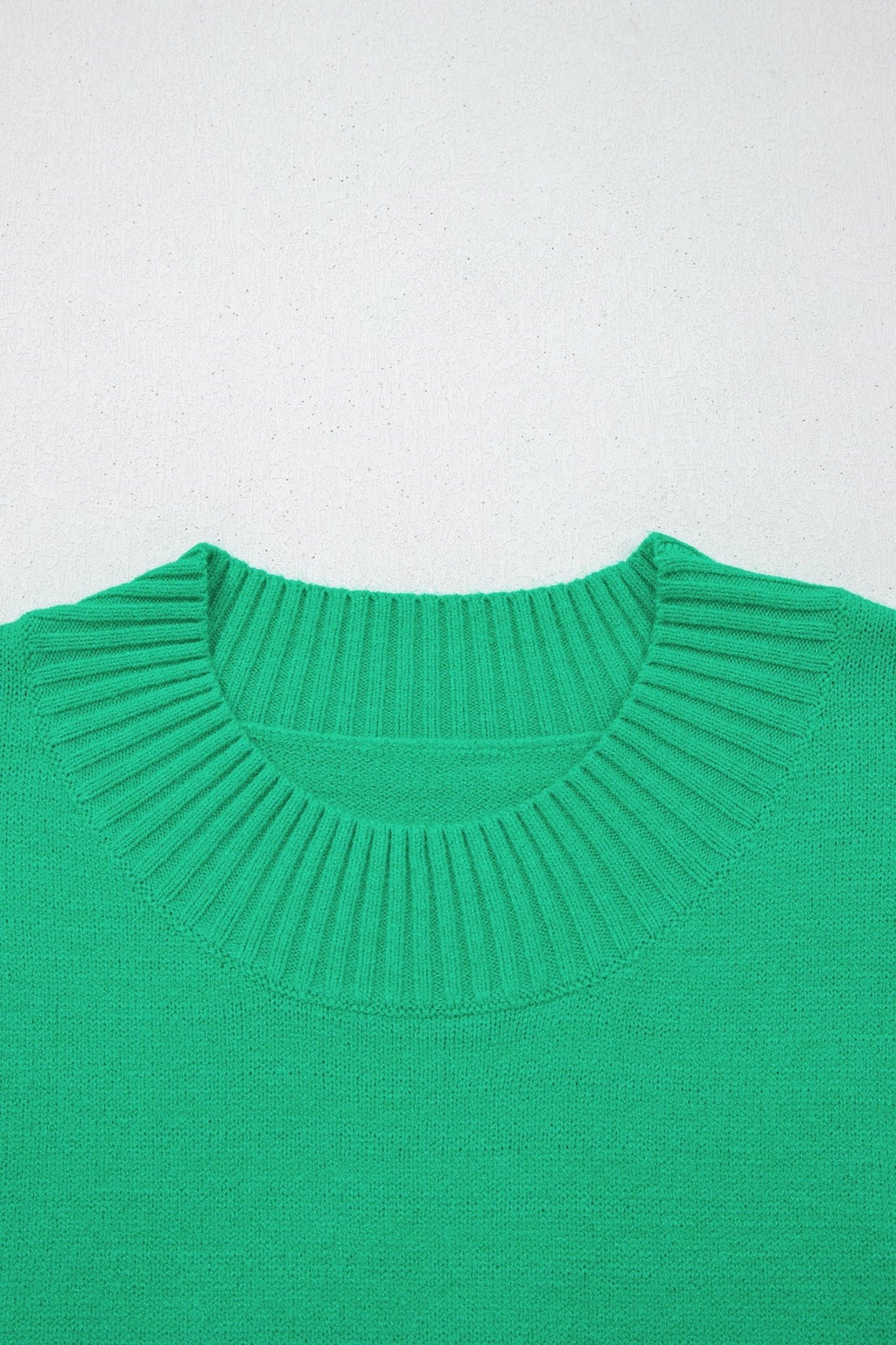 Solid Ruffle Sleeve Round Neck Ribbed Sweater - Rooted & Reckless Co.