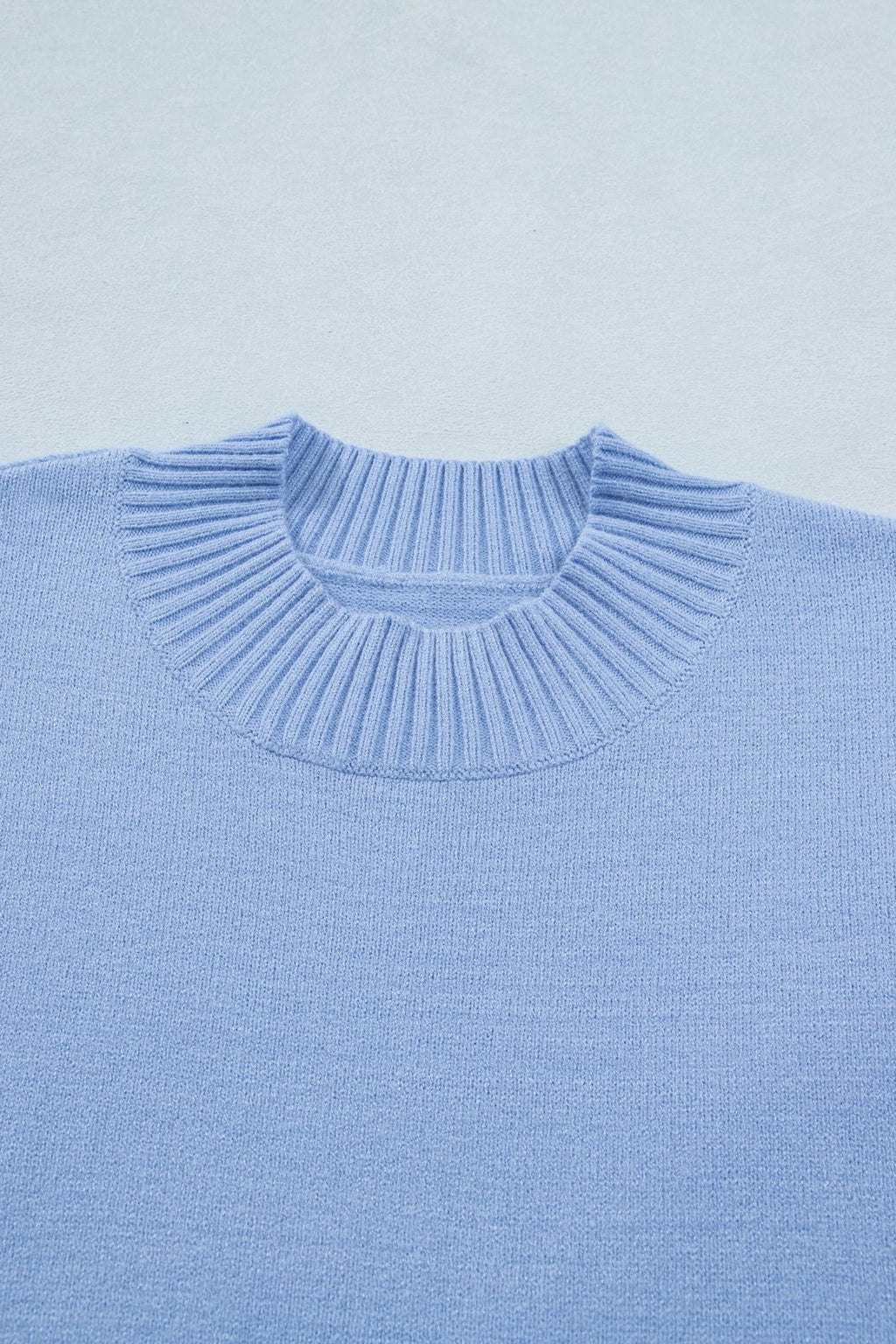 Solid Ruffle Sleeve Round Neck Ribbed Sweater - Rooted & Reckless Co.