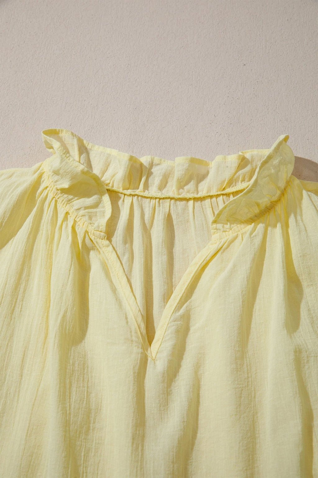 Solid Ruffle Trim V-Neck Sleeveless Top - Rooted & Reckless Co.