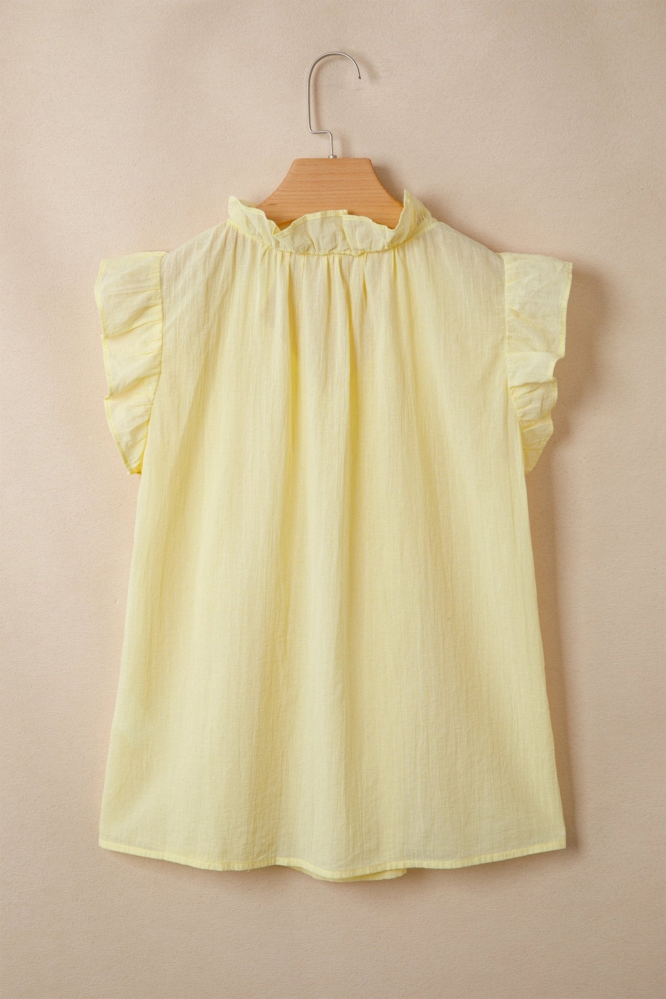 Solid Ruffle Trim V-Neck Sleeveless Top - Rooted & Reckless Co.