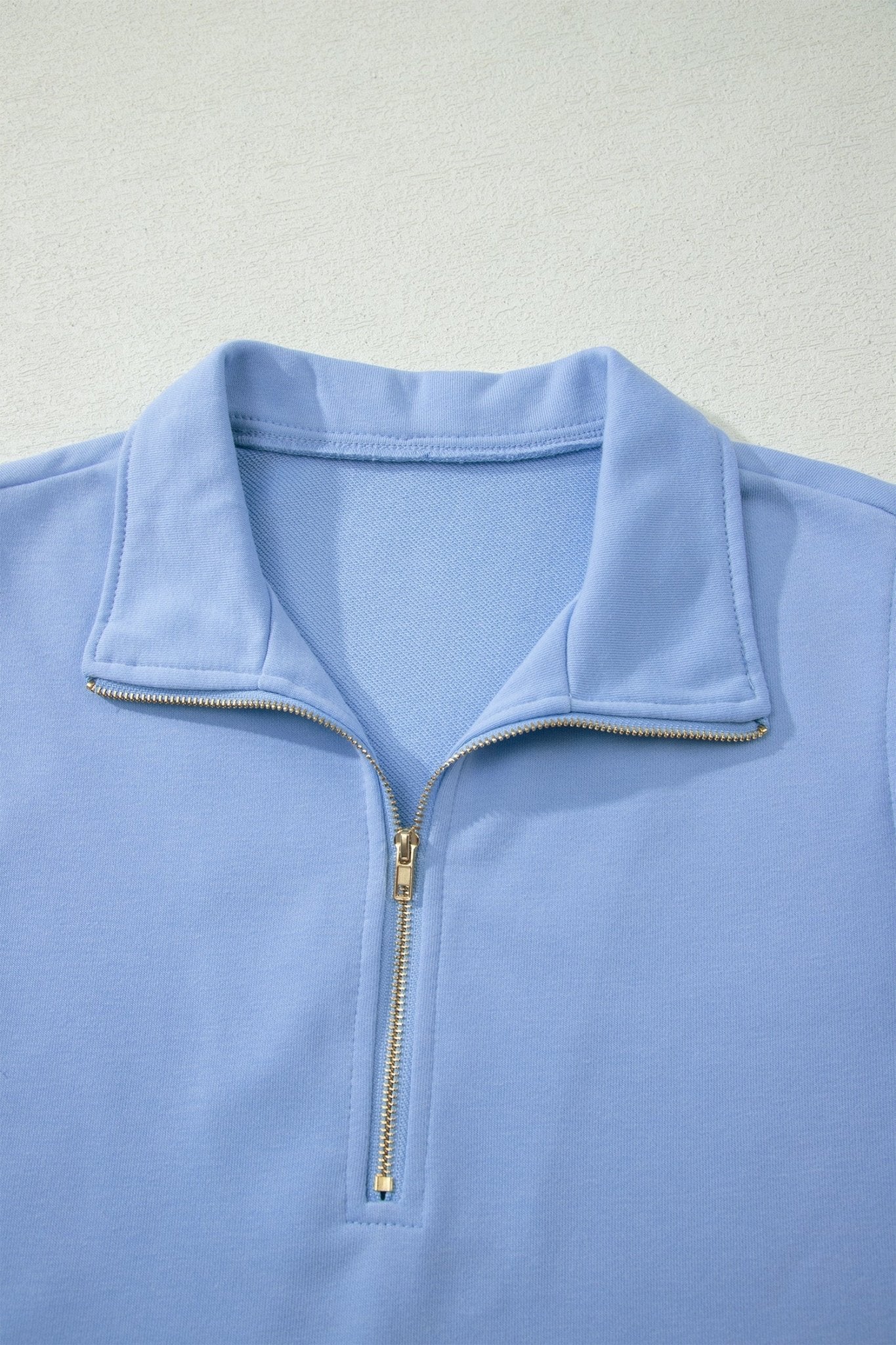 Solid Scalloped Ruffle Half Zip Top & Short Set - Rooted & Reckless Co.