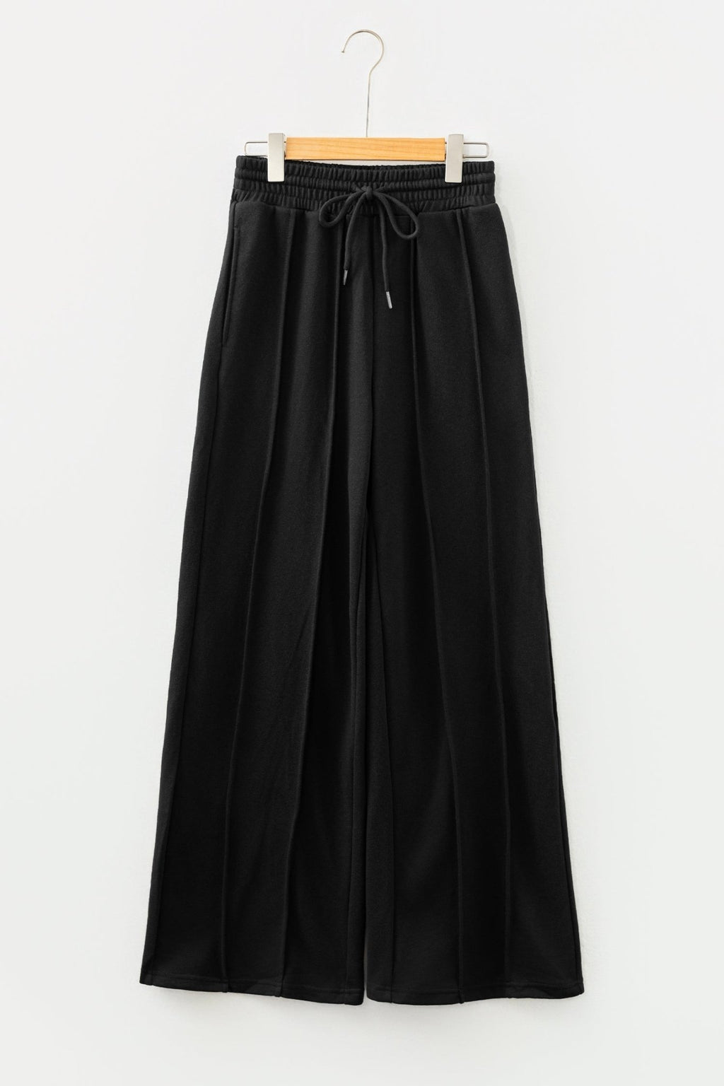Solid Seam Drawstring Wide Leg Sweatpants - Rooted & Reckless Co.