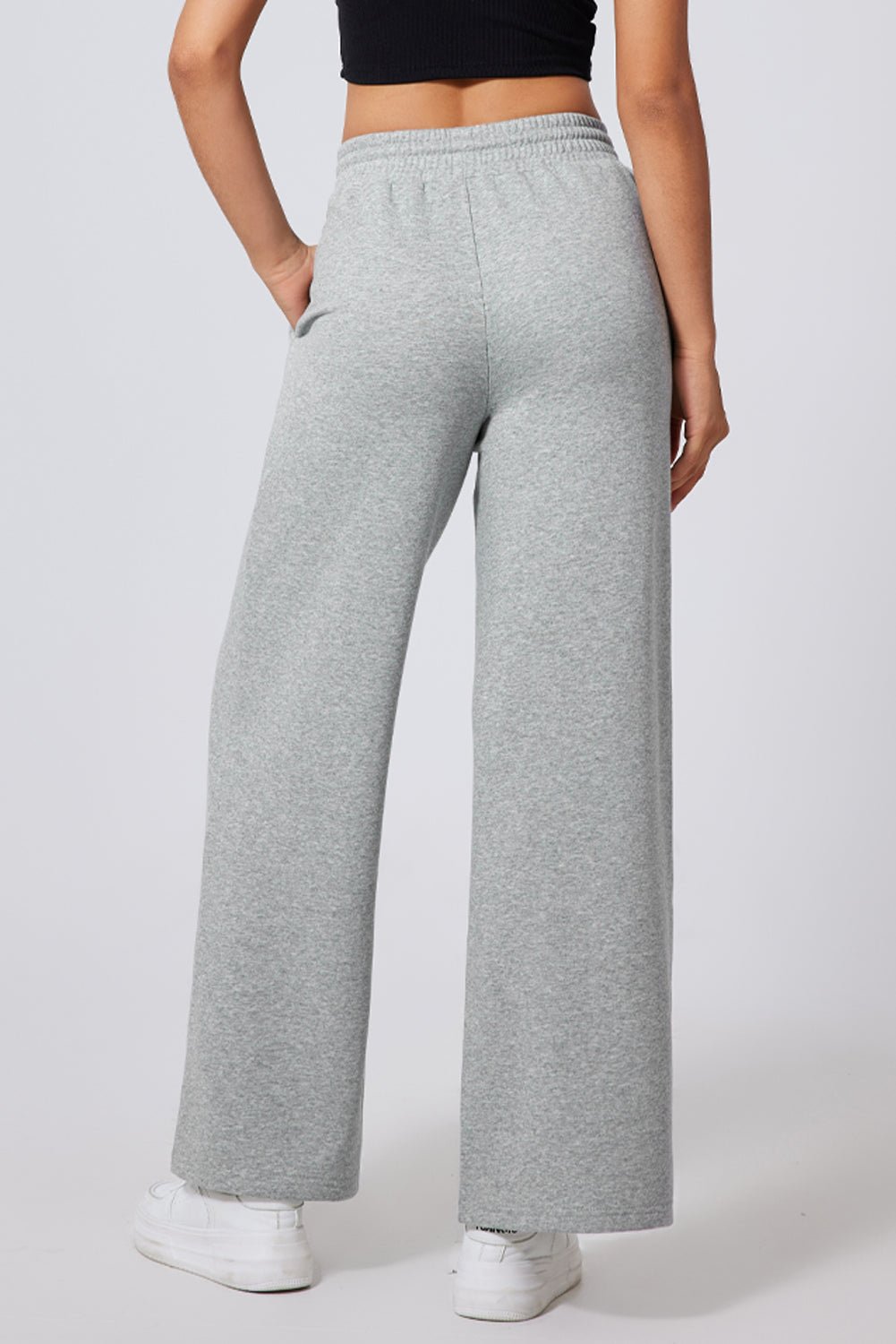Solid Seam Drawstring Wide Leg Sweatpants - Rooted & Reckless Co.