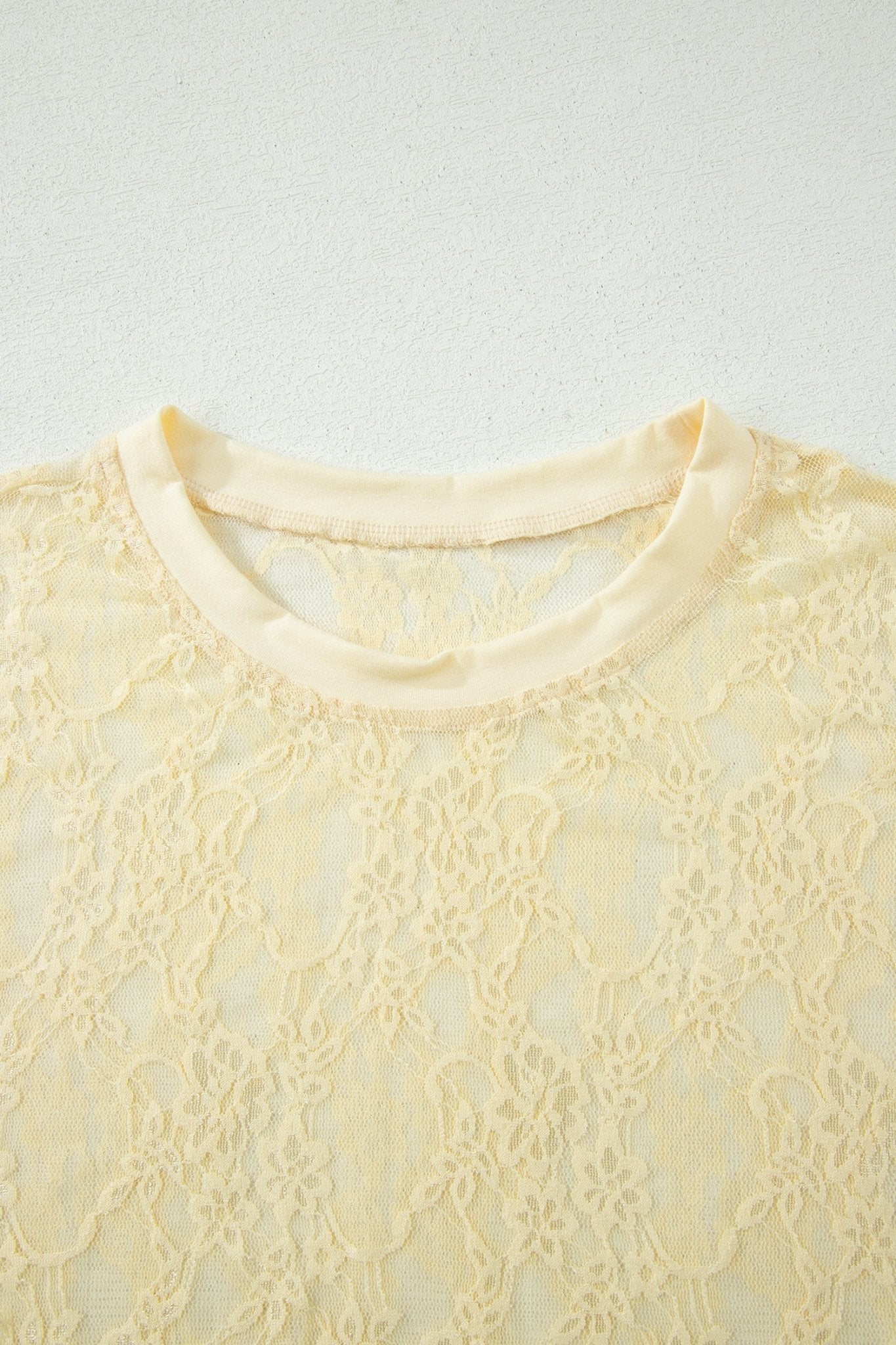 Solid Sheer Lace Short Sleeve Boxy Tee - Rooted & Reckless Co.