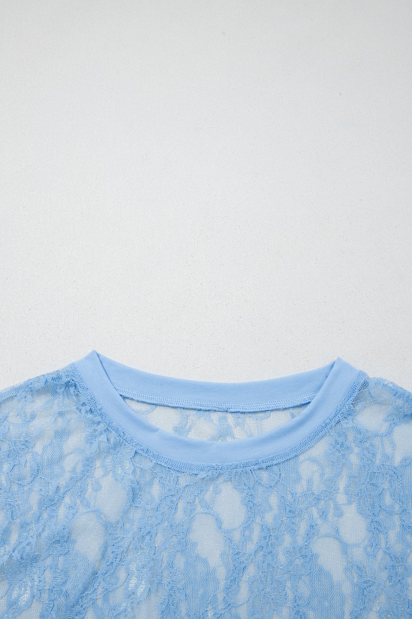 Solid Sheer Lace Short Sleeve Boxy Tee - Rooted & Reckless Co.