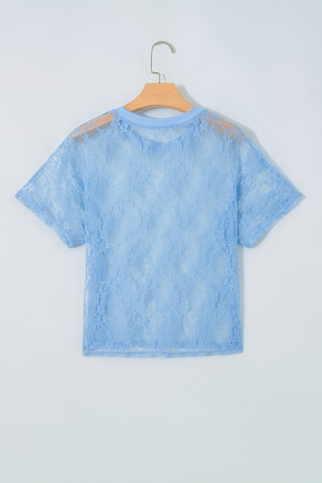 Solid Sheer Lace Short Sleeve Boxy Tee - Rooted & Reckless Co.