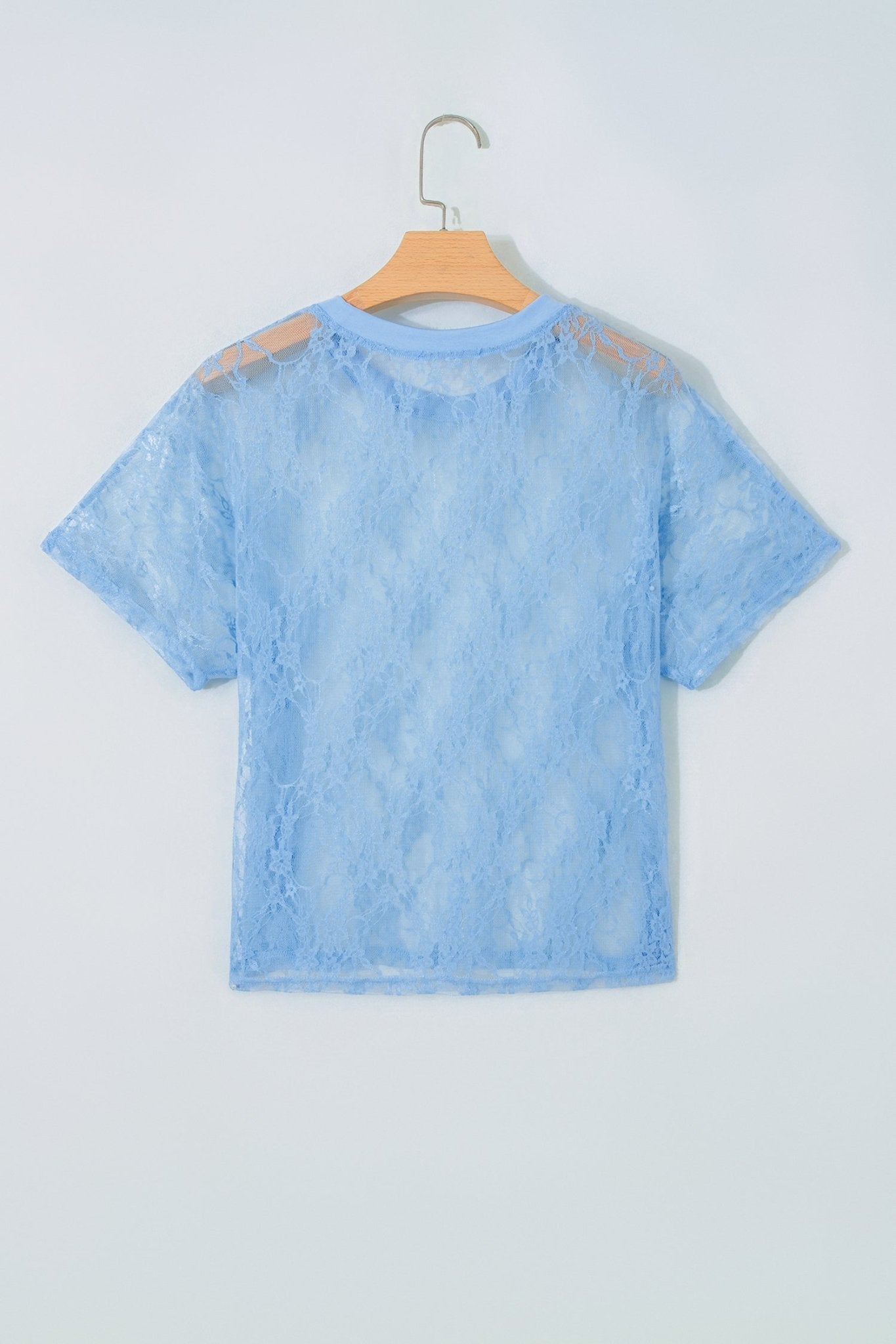Solid Sheer Lace Short Sleeve Boxy Tee - Rooted & Reckless Co.