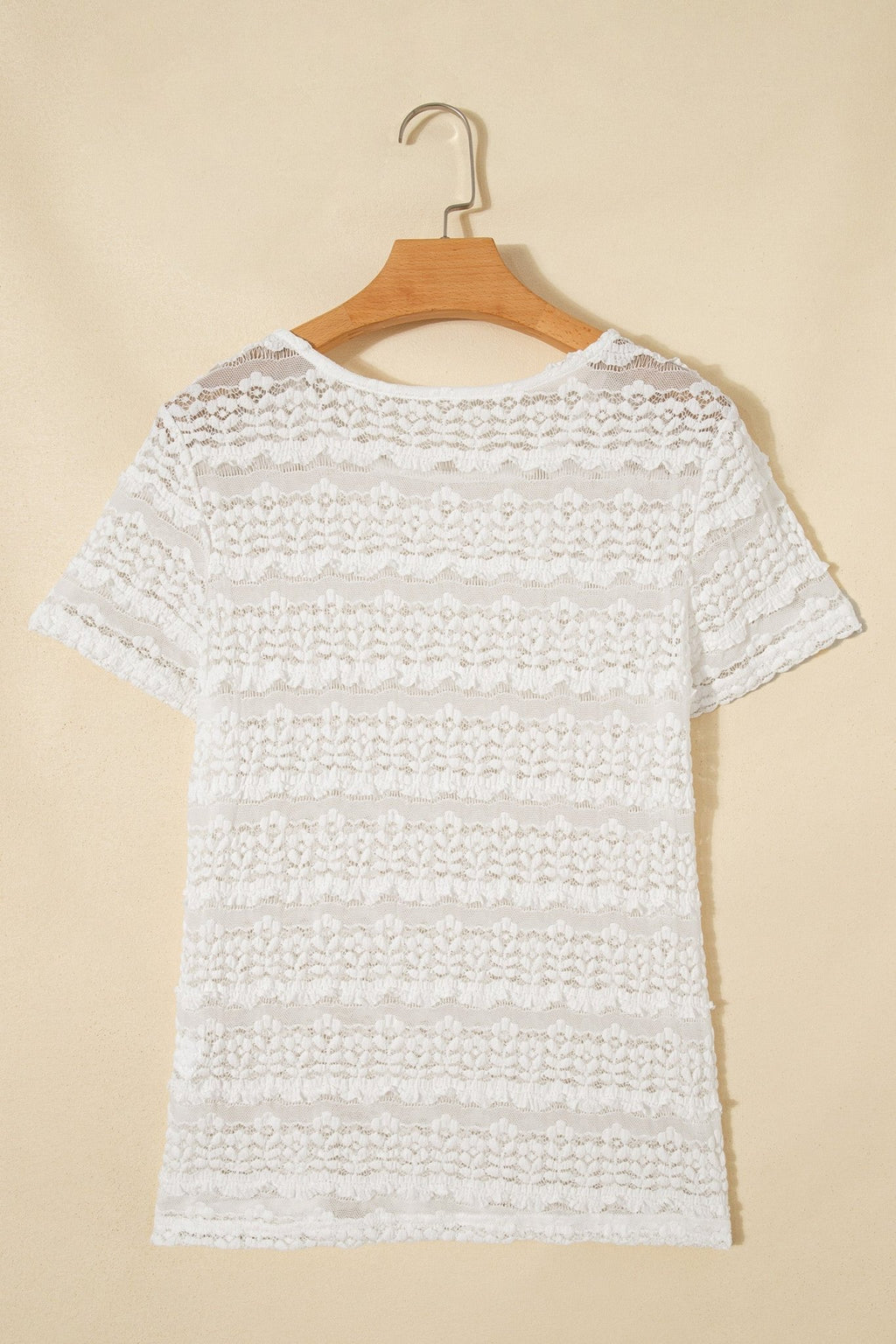 Solid Sheer Lace Short Sleeve Top - Rooted & Reckless Co.