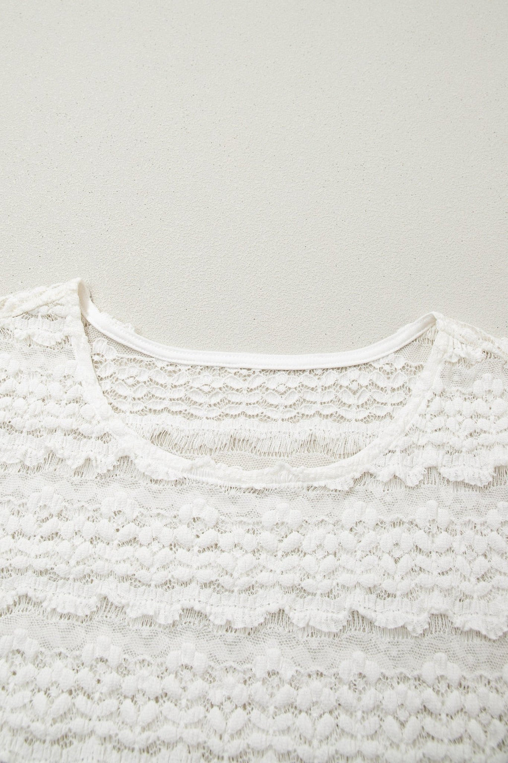 Solid Sheer Lace Short Sleeve Top - Rooted & Reckless Co.