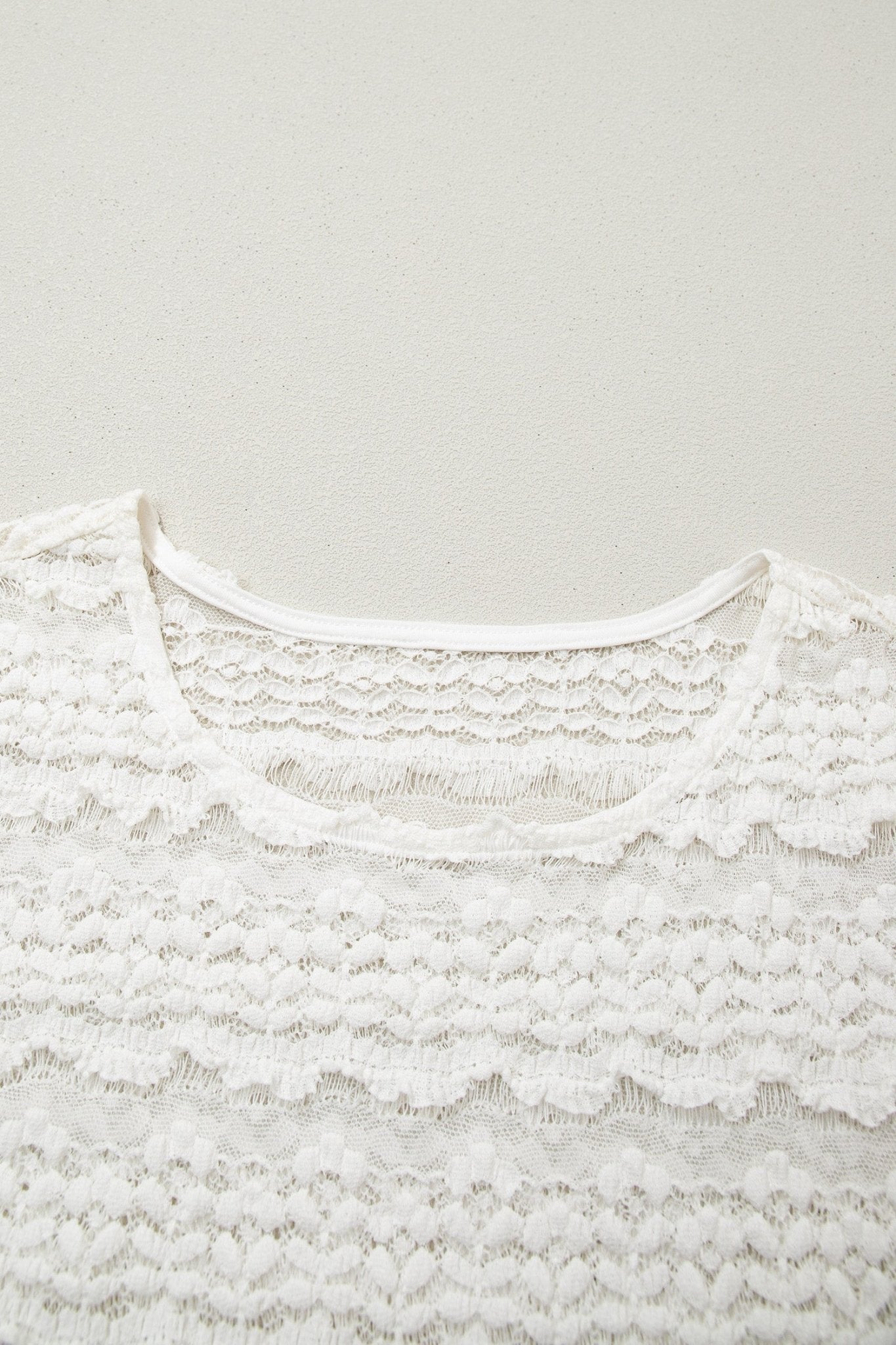 Solid Sheer Lace Short Sleeve Top - Rooted & Reckless Co.