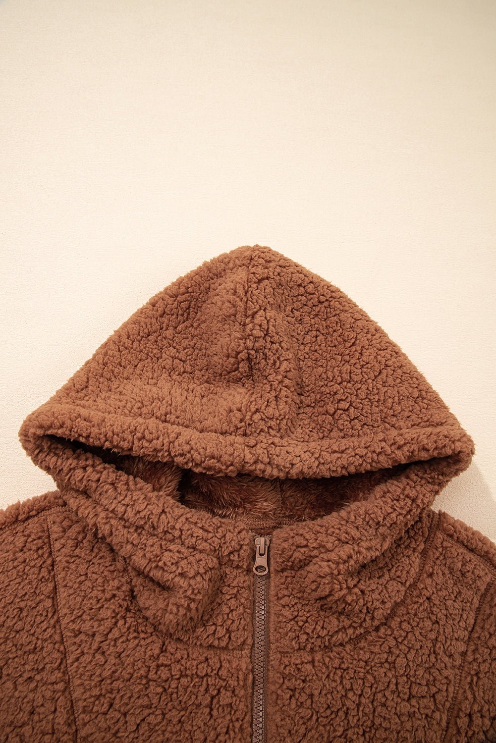 Solid Sherpa Fleece Zip Up Hooded Jacket - Rooted & Reckless Co.