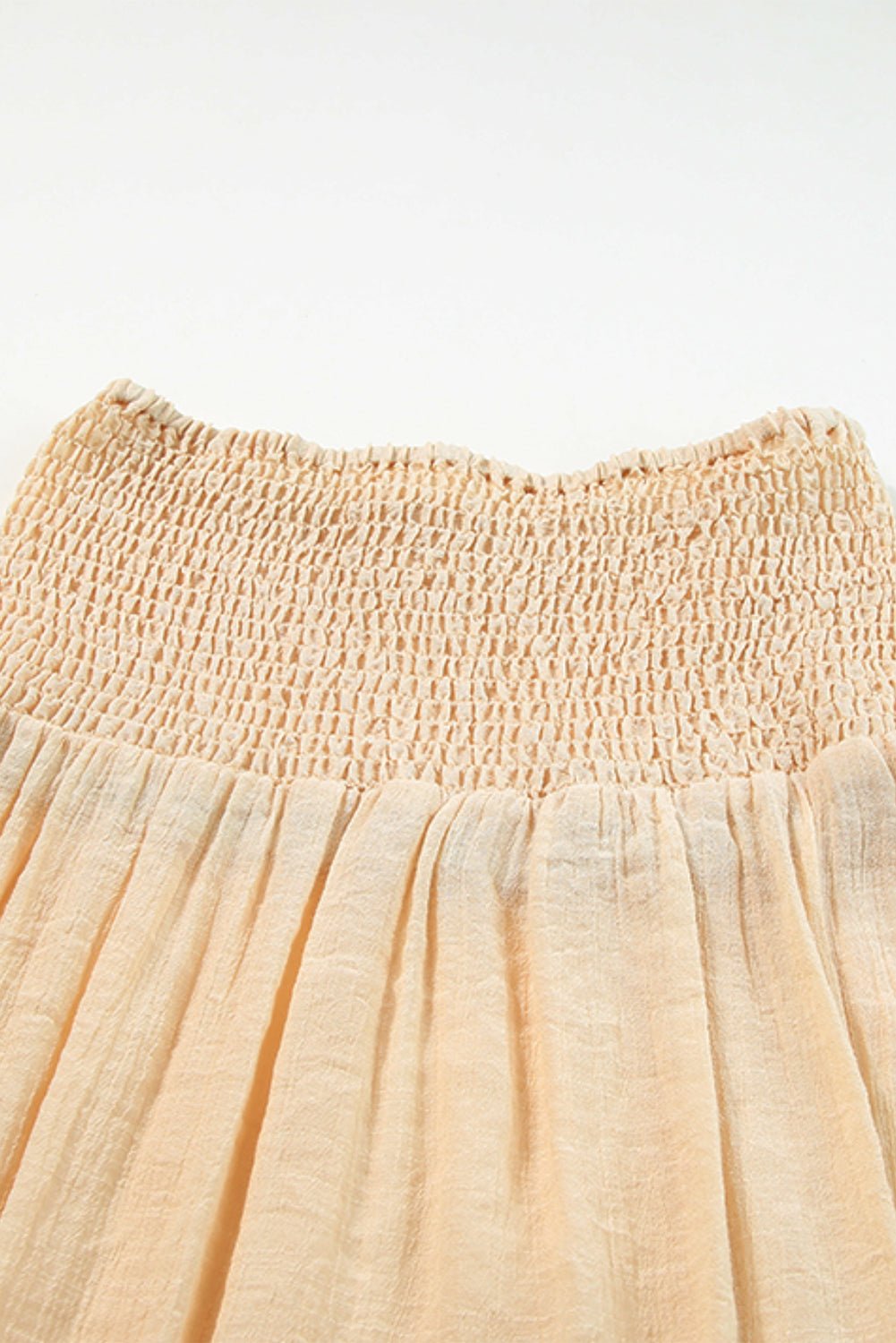 Solid Shirred High Waist Side Slit Beach Maxi Skirt - Rooted & Reckless Co.