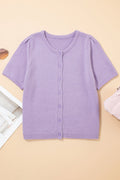 Solid Short Sleeve Cardigan Sweater Tee - Rooted & Reckless Co.