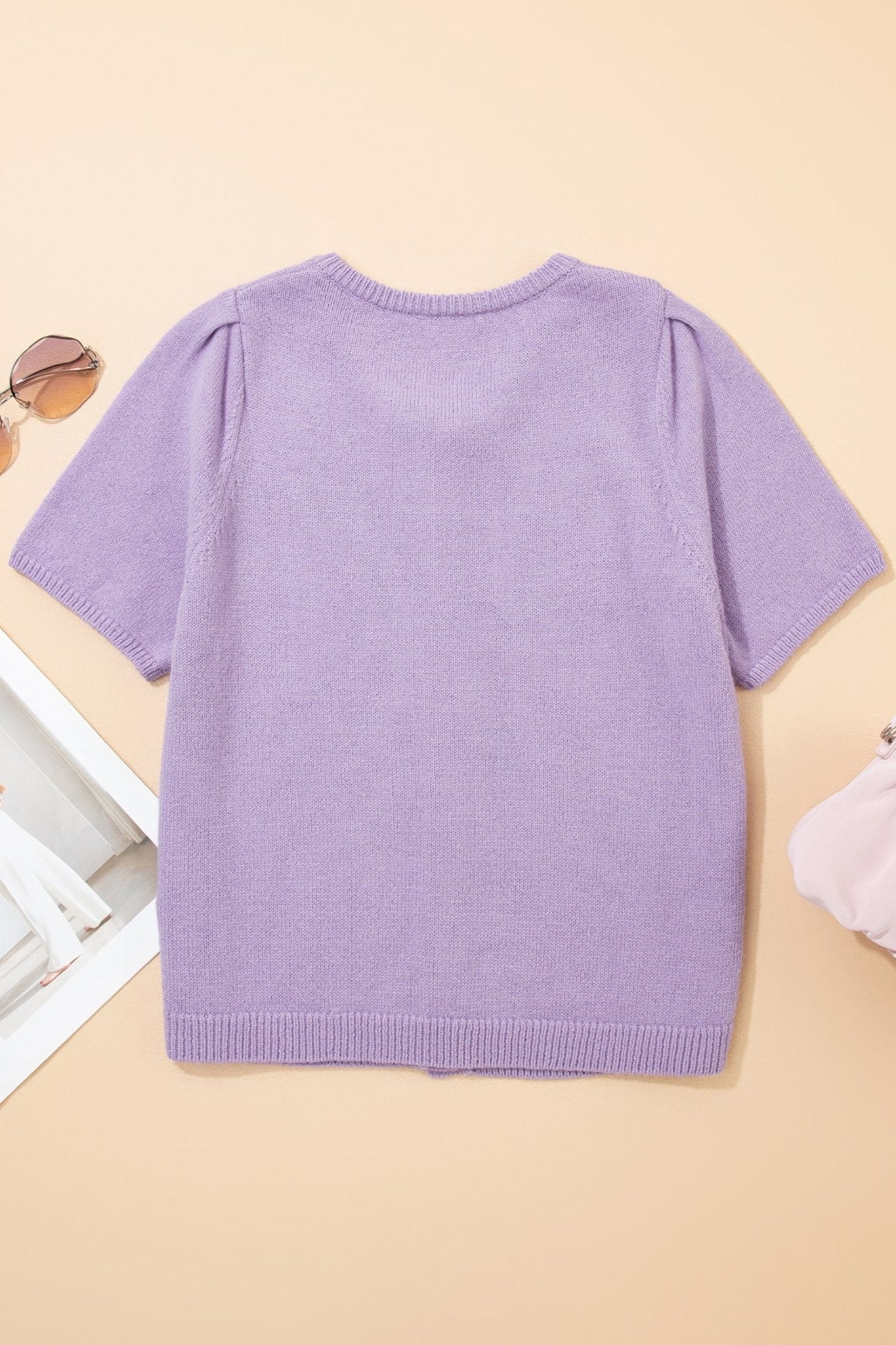 Solid Short Sleeve Cardigan Sweater Tee - Rooted & Reckless Co.
