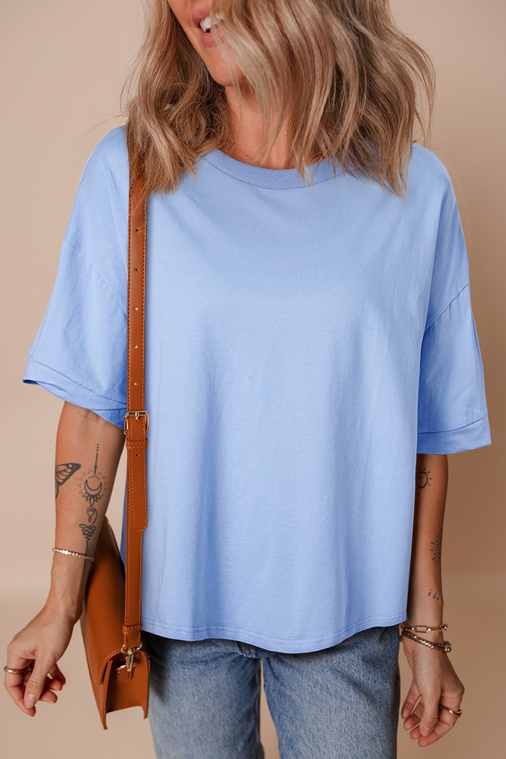 Solid Short Sleeve Hi Low Hem T-Shirt - Rooted & Reckless Co.