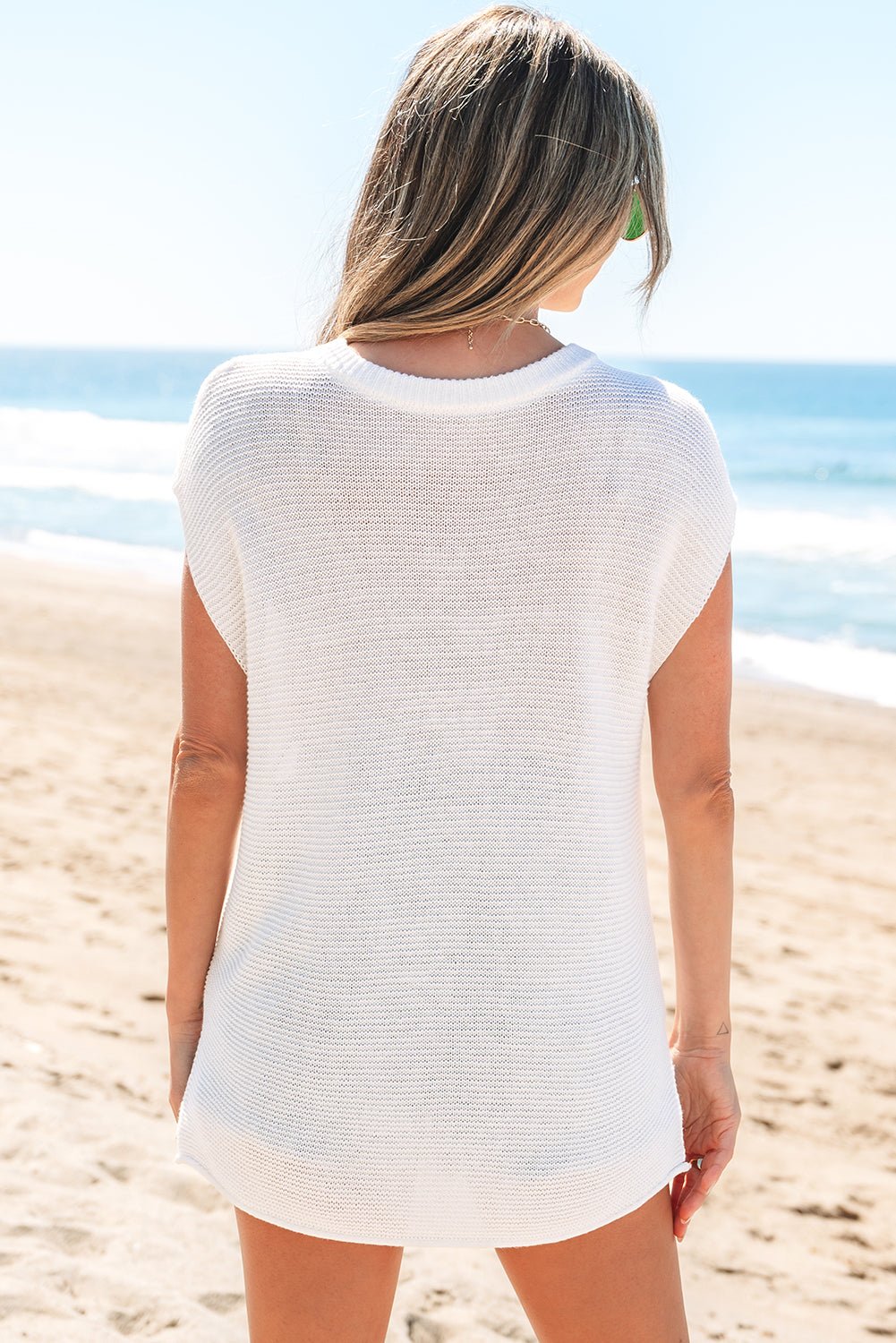 Solid Short Sleeve Side Slit Sweater Tee - Rooted & Reckless Co.