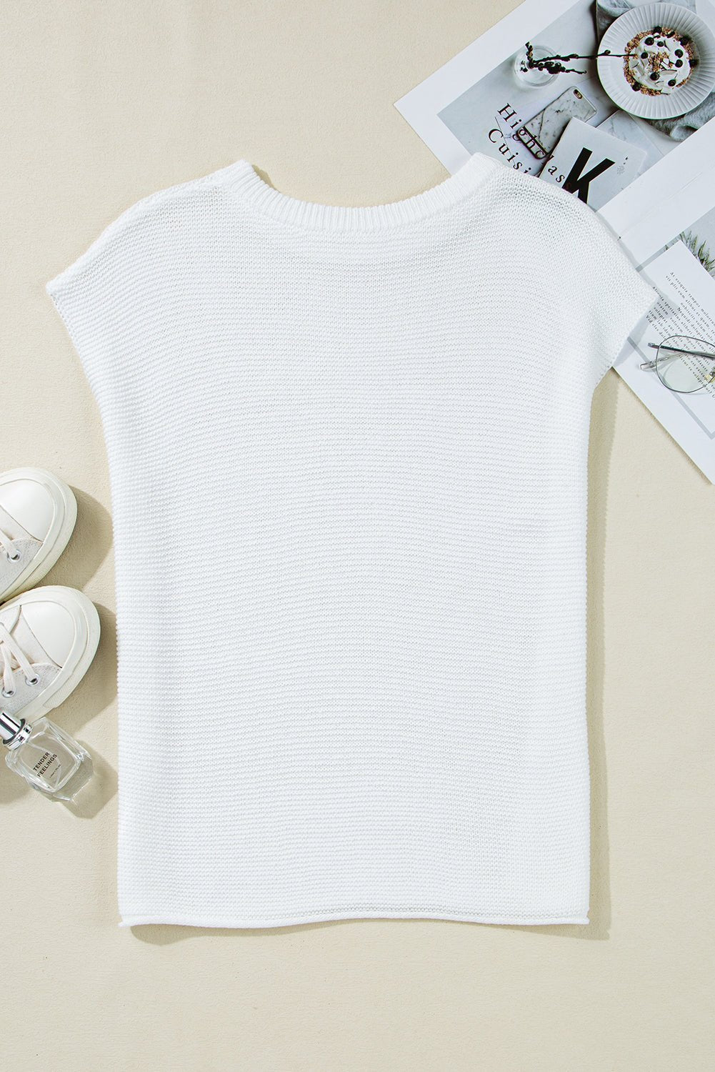 Solid Short Sleeve Side Slit Sweater Tee - Rooted & Reckless Co.