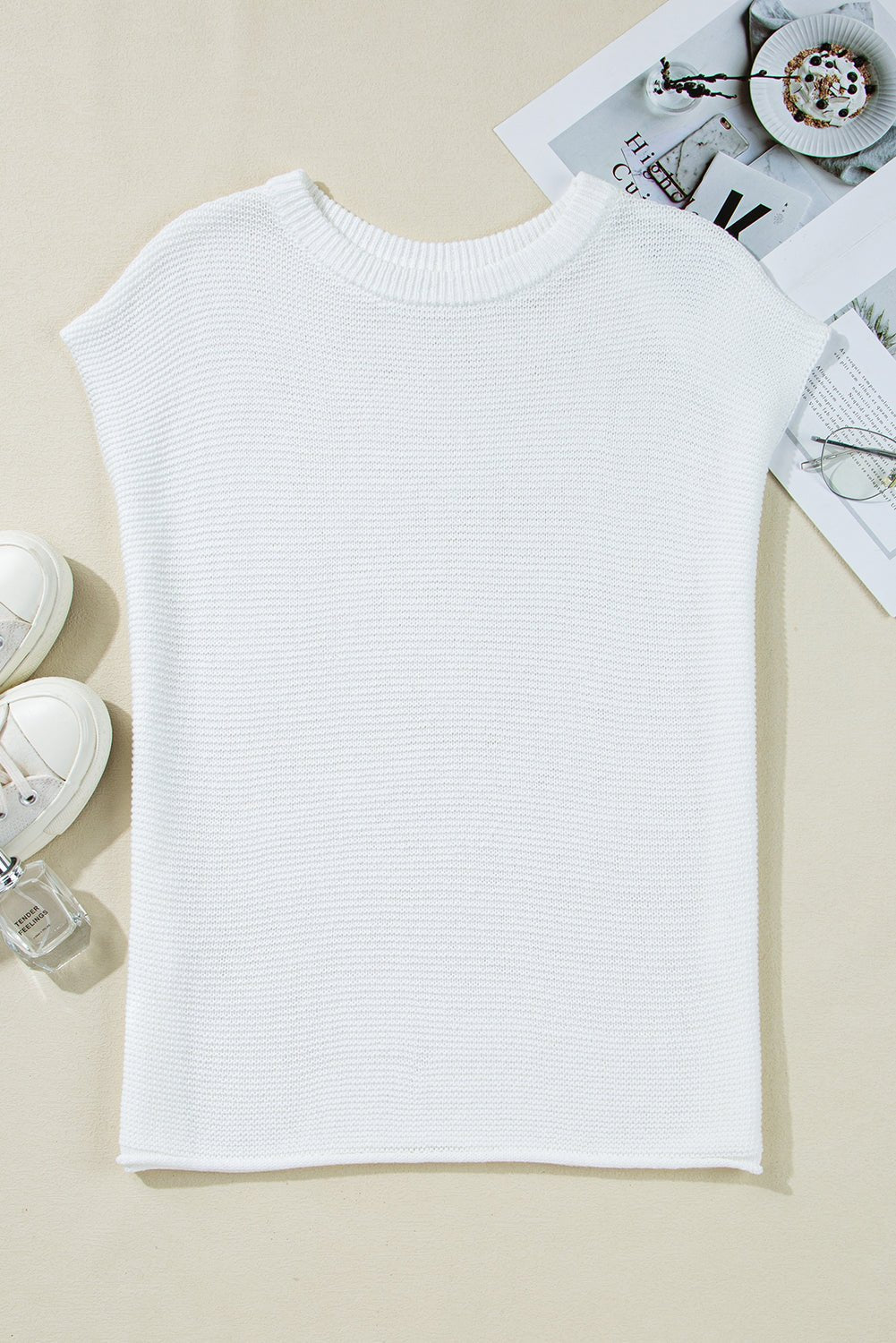 Solid Short Sleeve Side Slit Sweater Tee - Rooted & Reckless Co.