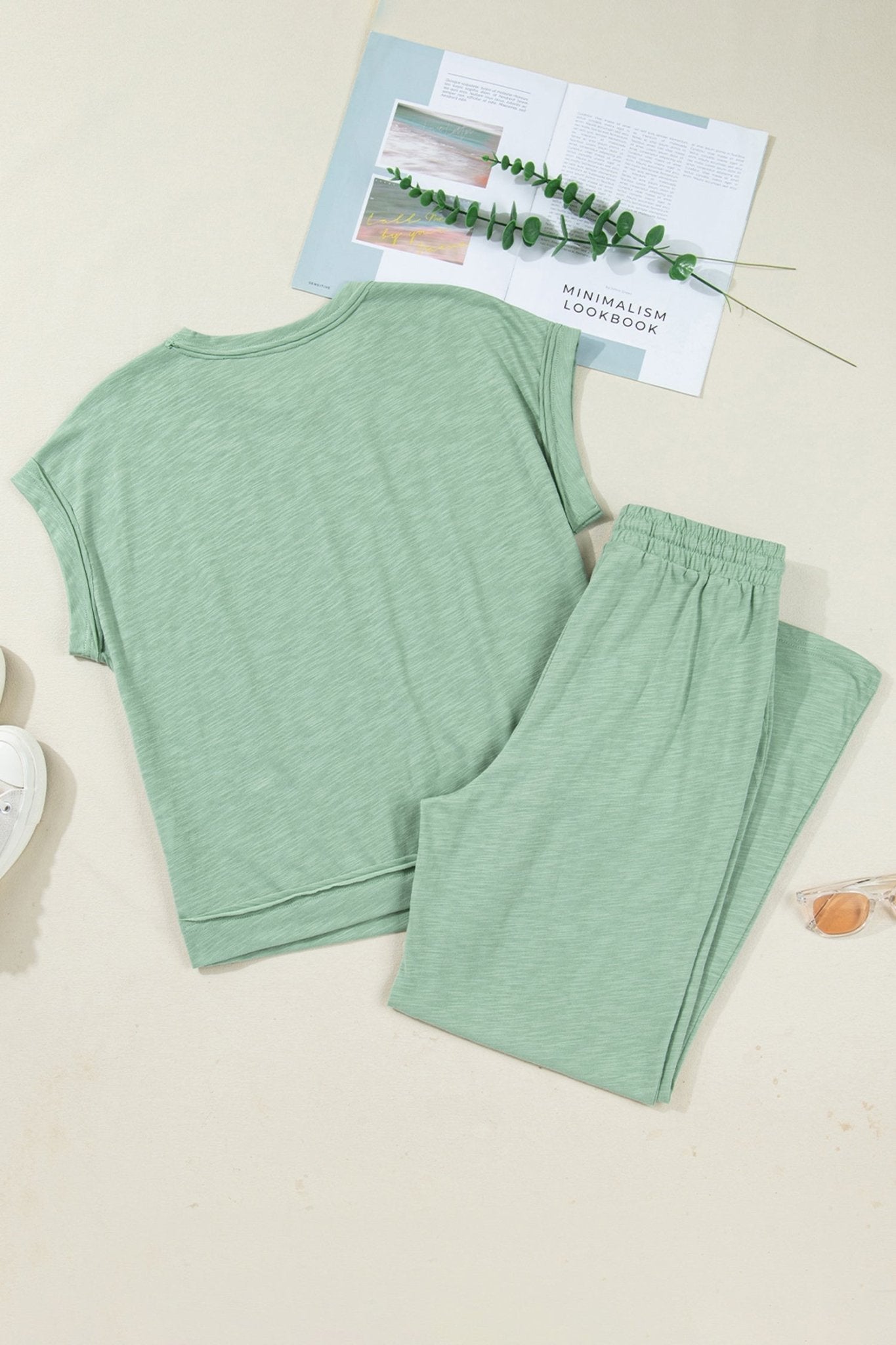 Solid Short Sleeve Tee and Drawstring Pants Set - Rooted & Reckless Co.