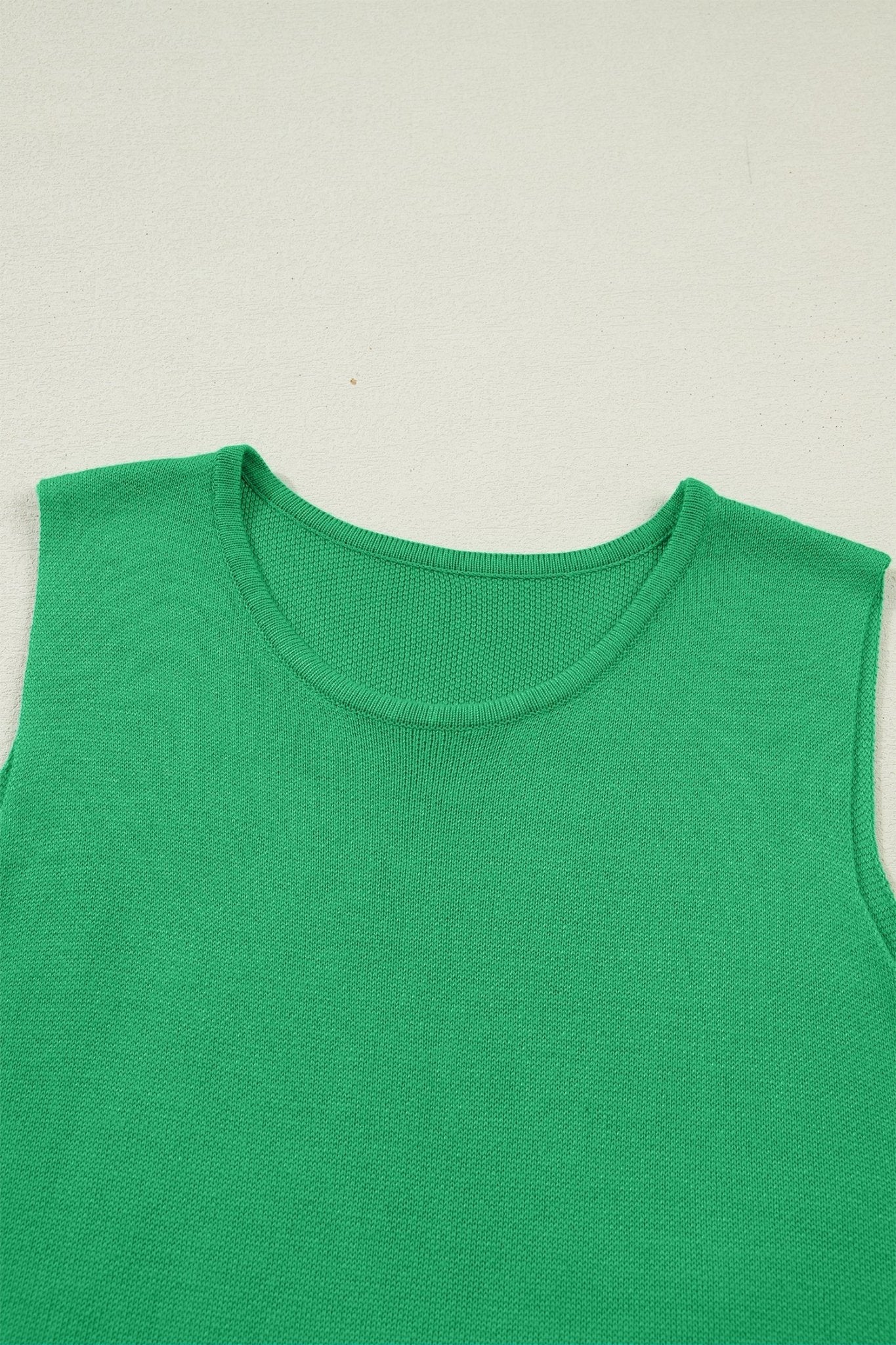 Solid Side Button Round Neck Sleeveless Knit Sweater - Rooted & Reckless Co.