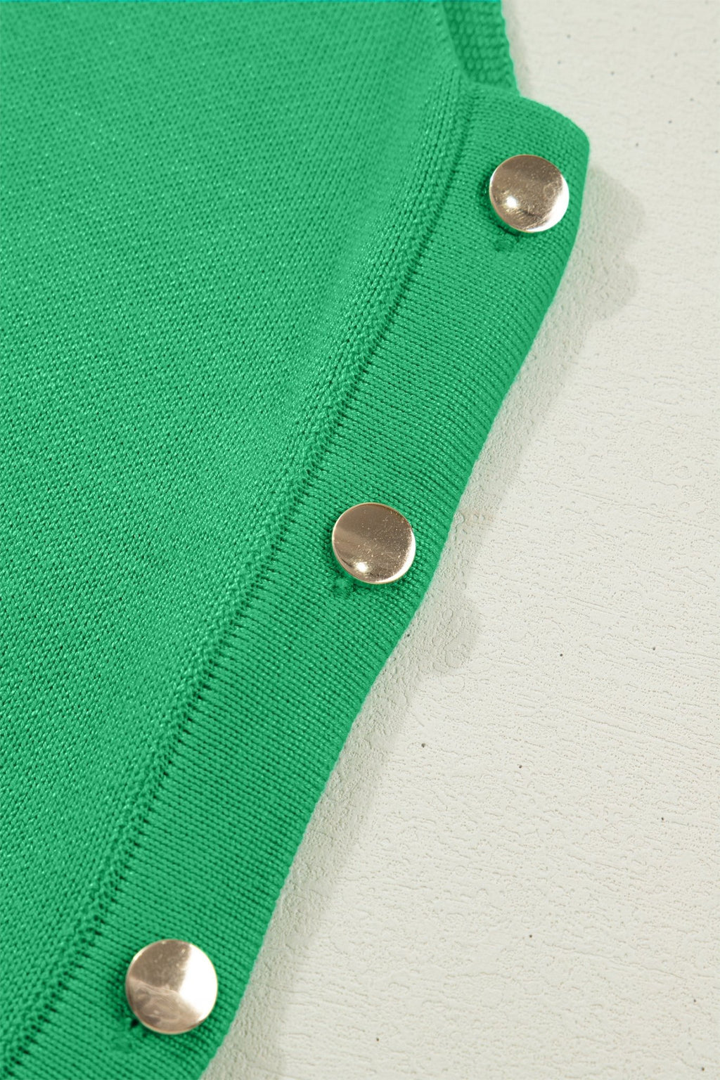 Solid Side Button Round Neck Sleeveless Knit Sweater - Rooted & Reckless Co.