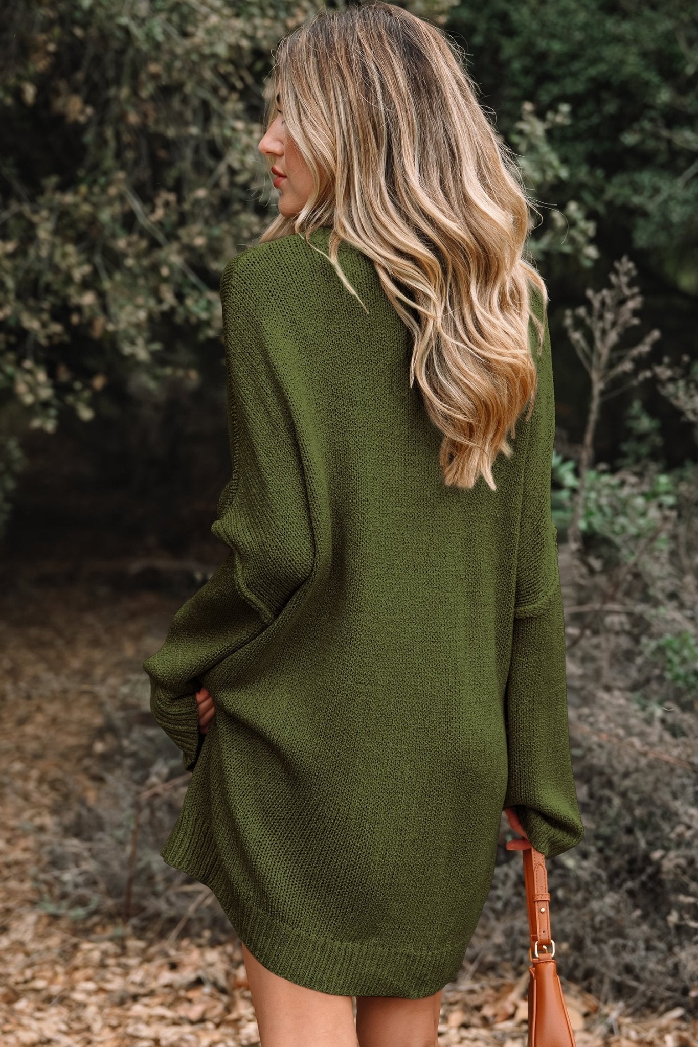 Solid Slouchy Drop Shoulder Sweater Dress - Rooted & Reckless Co.