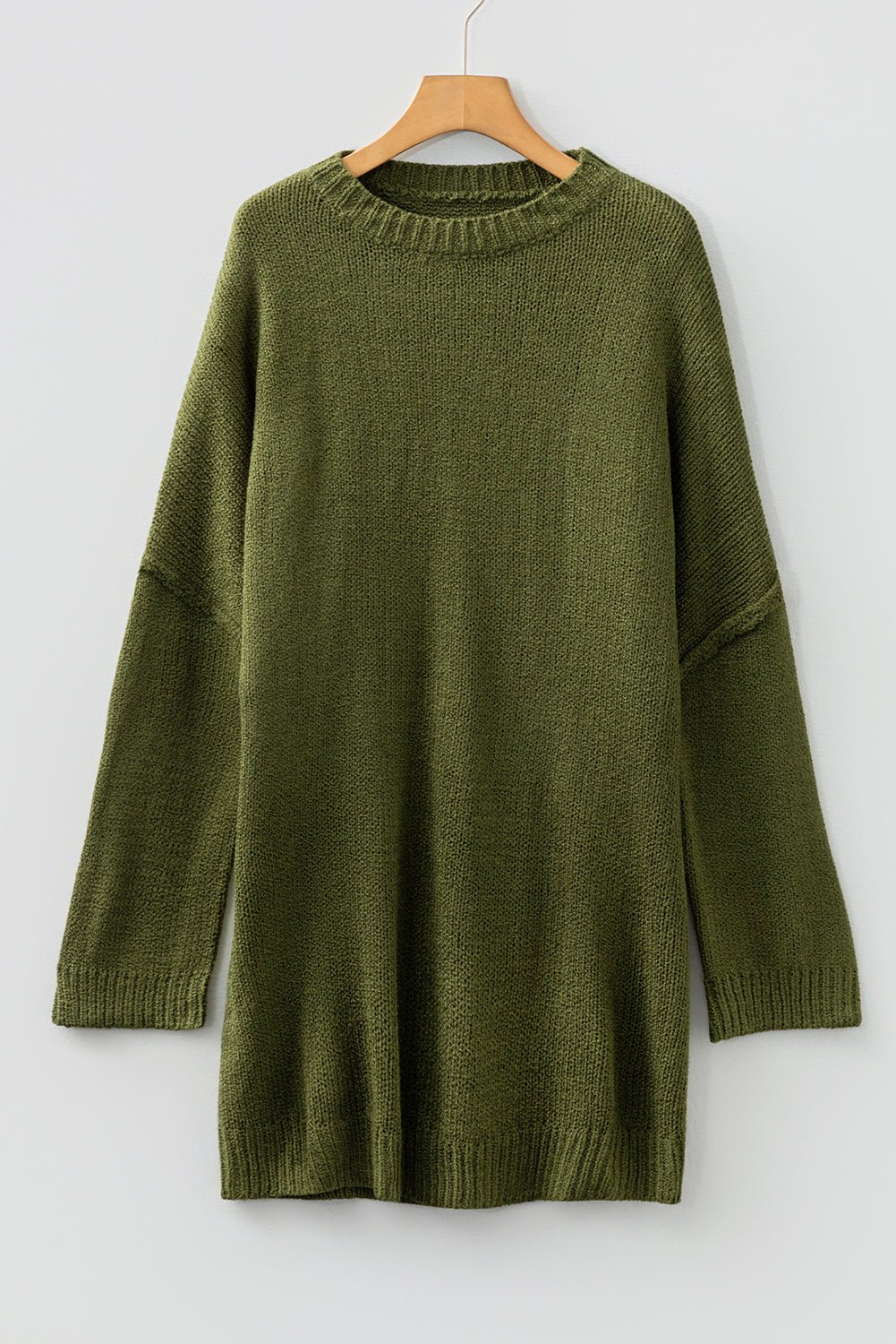 Solid Slouchy Drop Shoulder Sweater Dress - Rooted & Reckless Co.