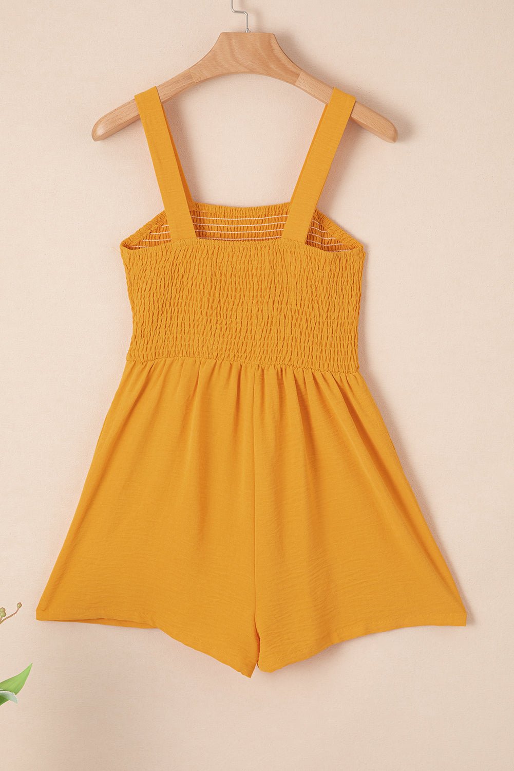 Solid Smocked Sleeveless Pocketed Romper - Rooted & Reckless Co.
