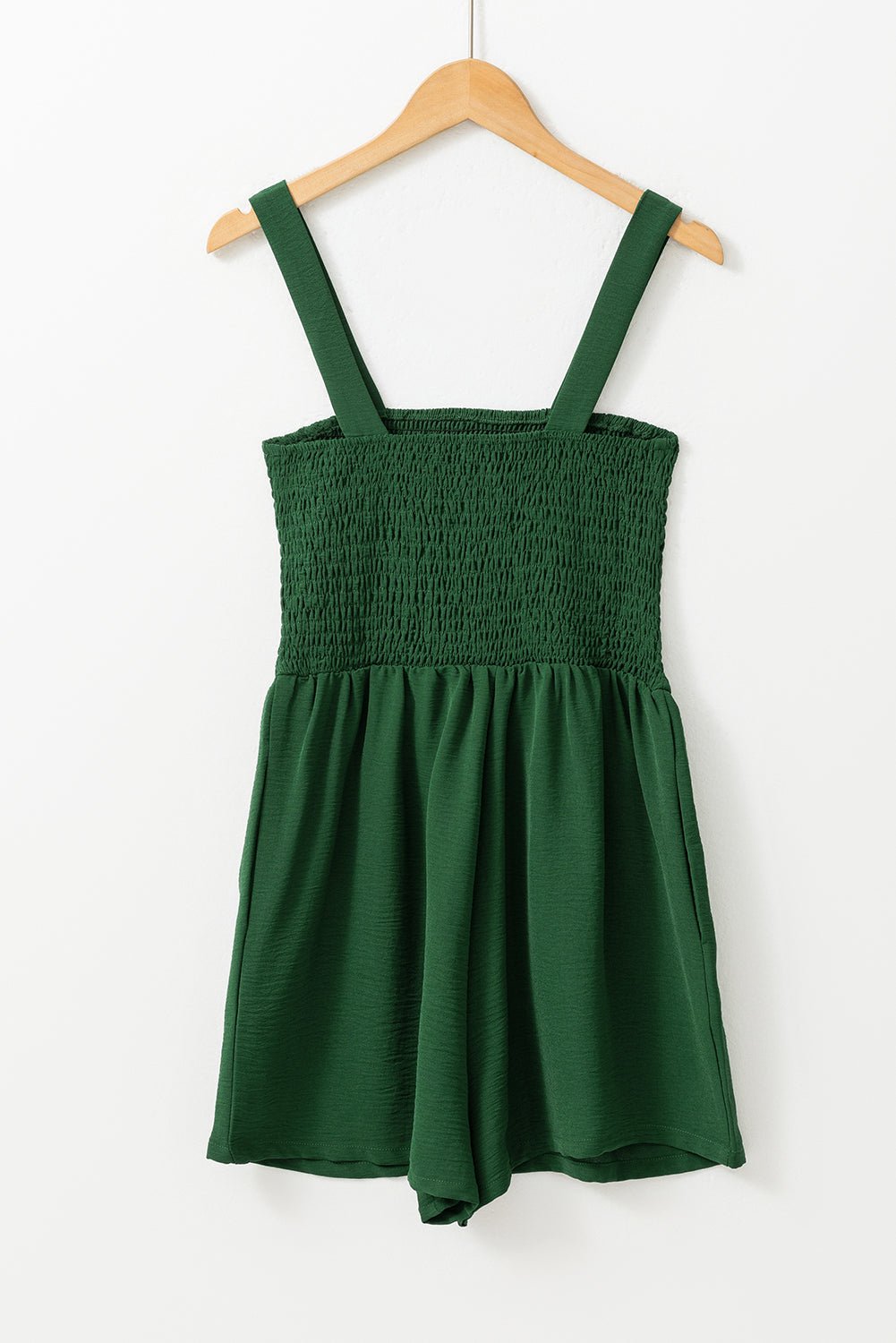 Solid Smocked Sleeveless Pocketed Romper - Rooted & Reckless Co.