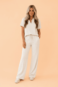 Solid Sporty Polo Tee & Drawstring Pants Set - Rooted & Reckless Co.