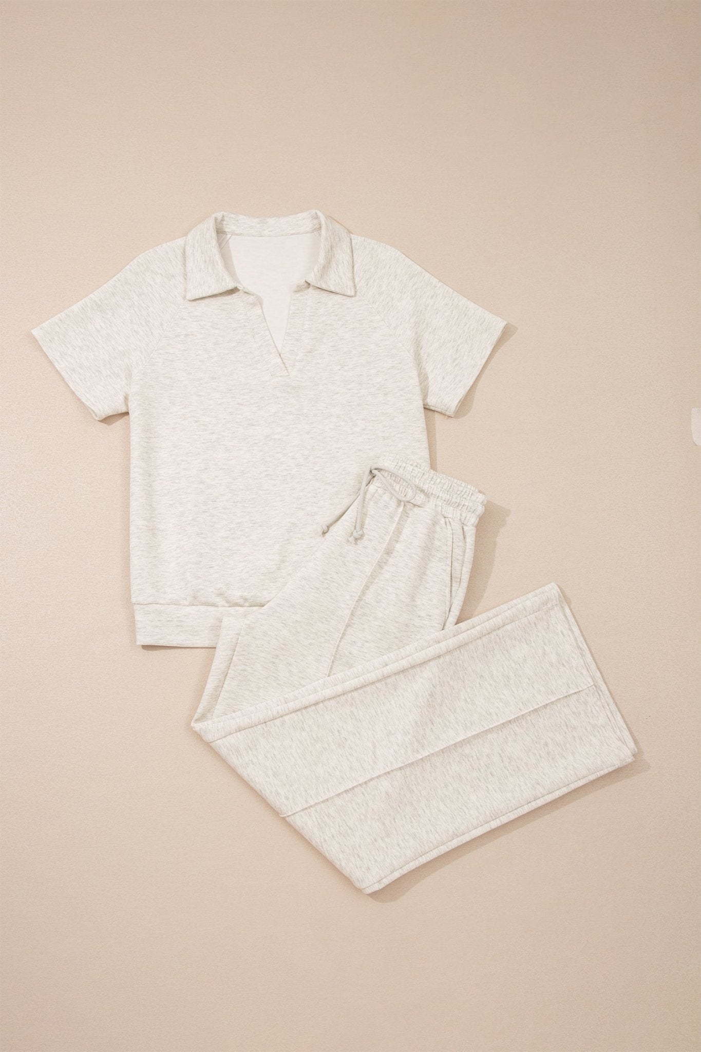 Solid Sporty Polo Tee & Drawstring Pants Set - Rooted & Reckless Co.
