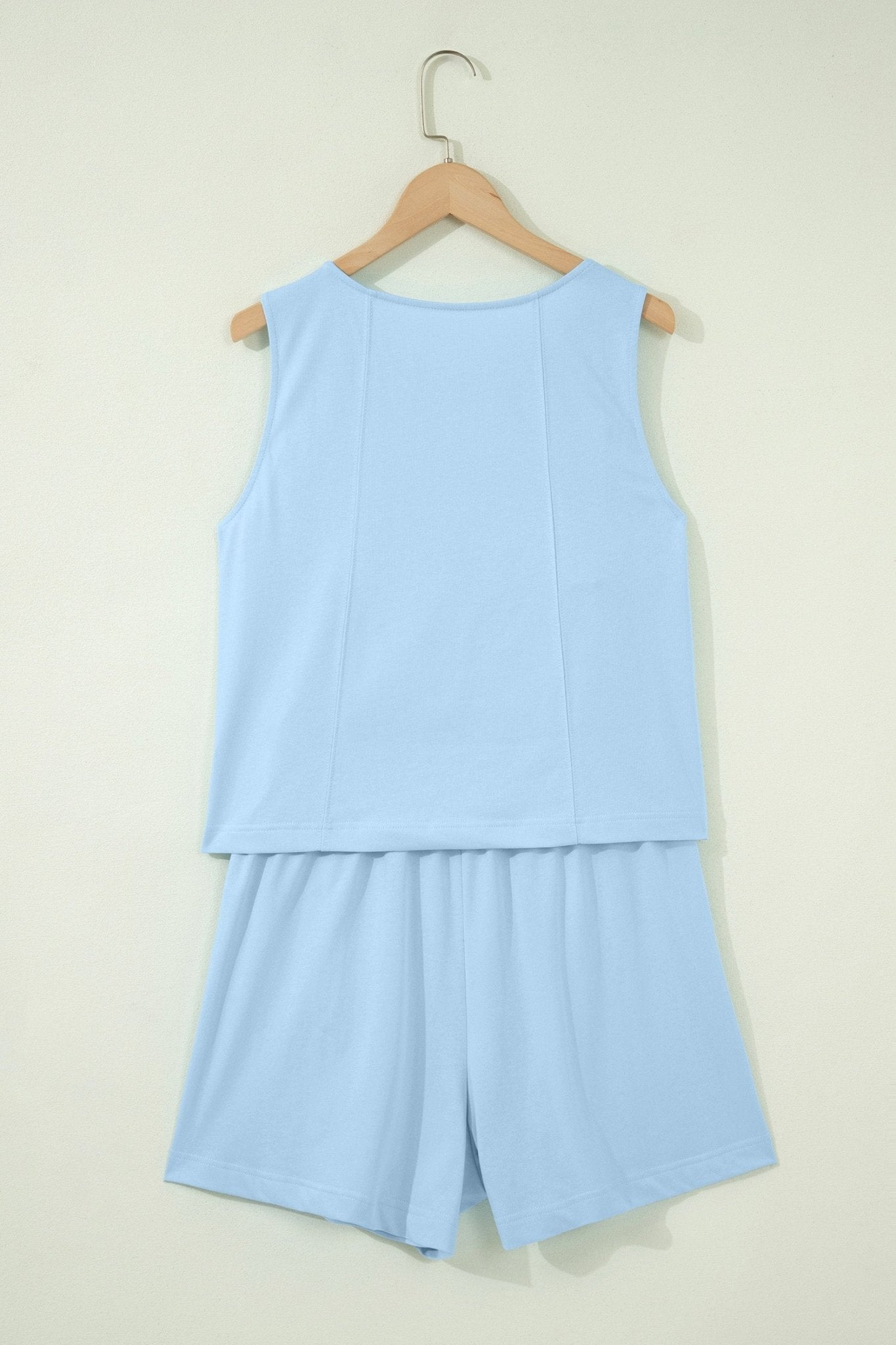 Solid Stitched Tank Top & Elastic Short Set - Rooted & Reckless Co.