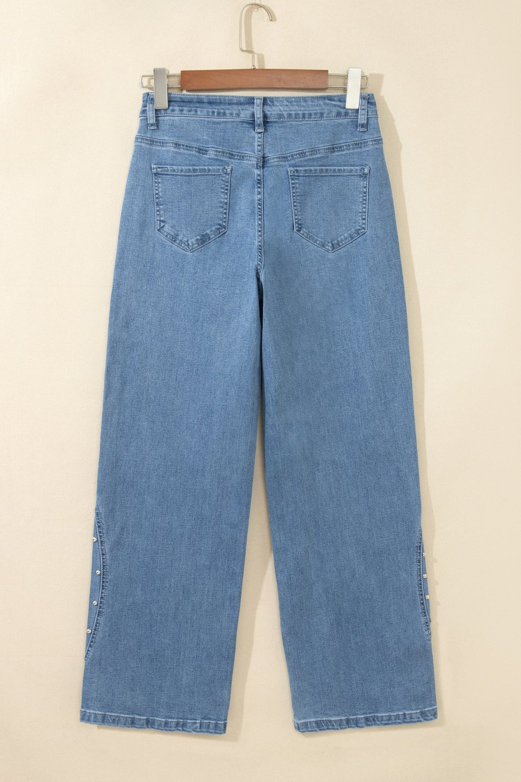 Solid Studded Side Seam Ankle Length Jeans - Rooted & Reckless Co.