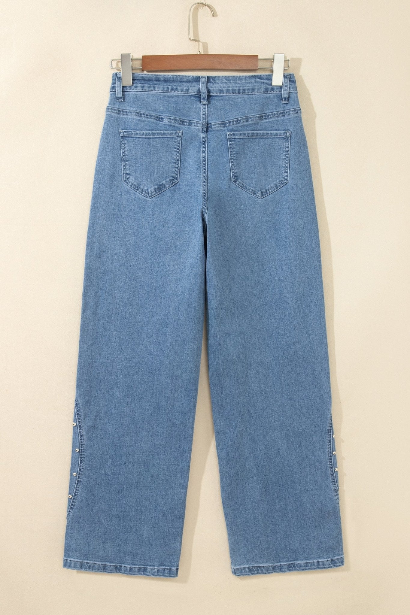 Solid Studded Side Seam Ankle Length Jeans - Rooted & Reckless Co.
