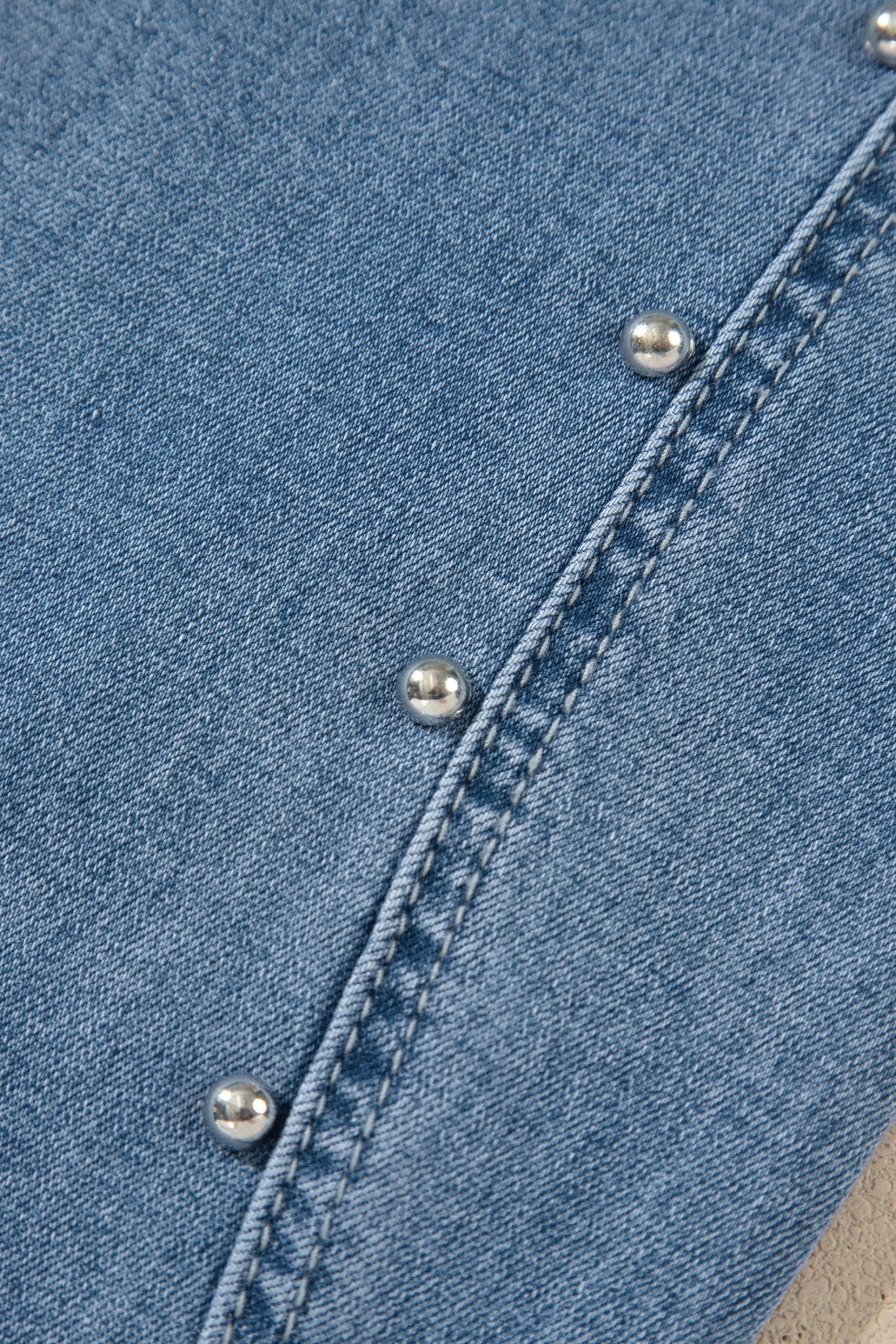 Solid Studded Side Seam Ankle Length Jeans - Rooted & Reckless Co.