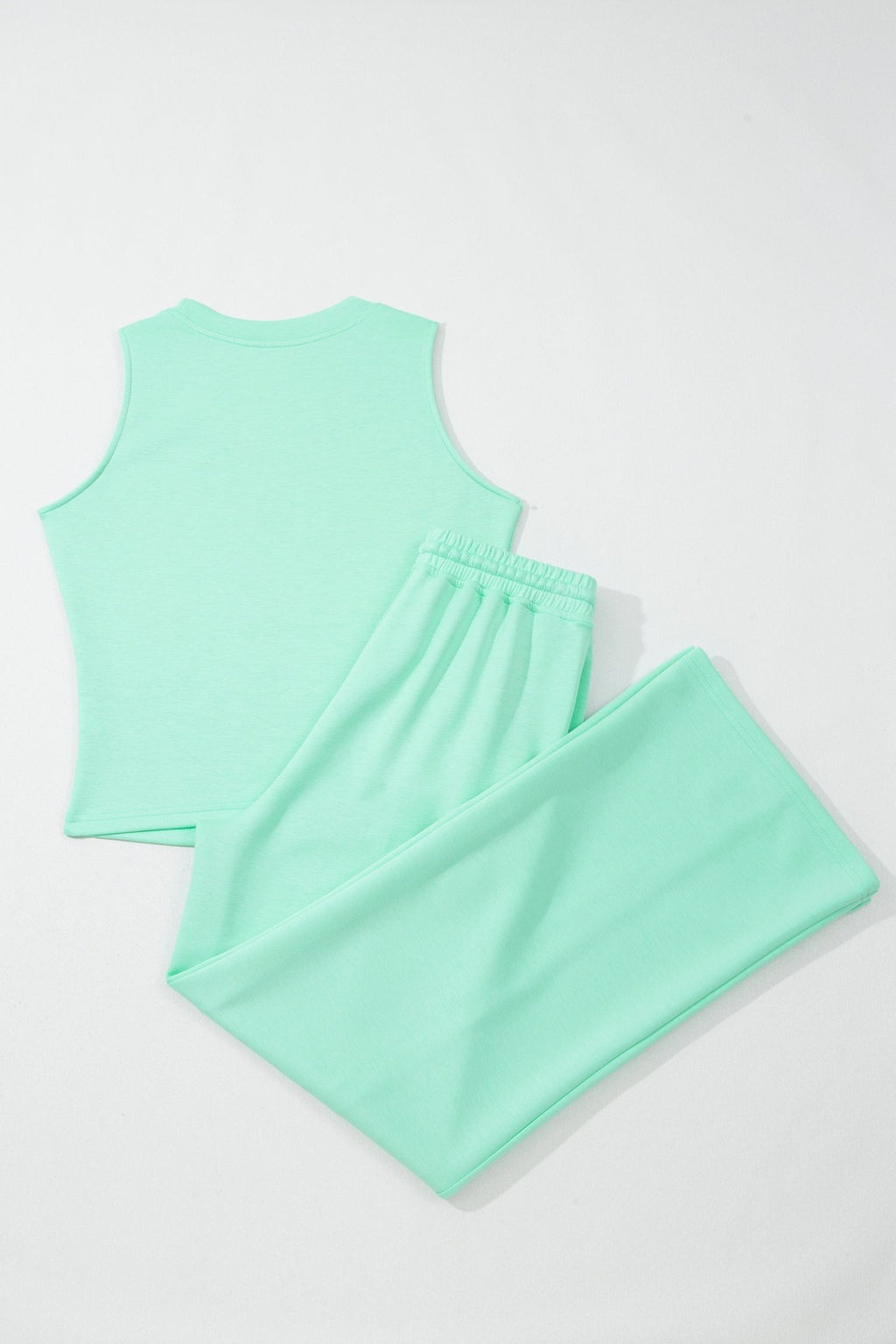 Solid Tank Top & Drawstring Elastic Waist Pants - Rooted & Reckless Co.
