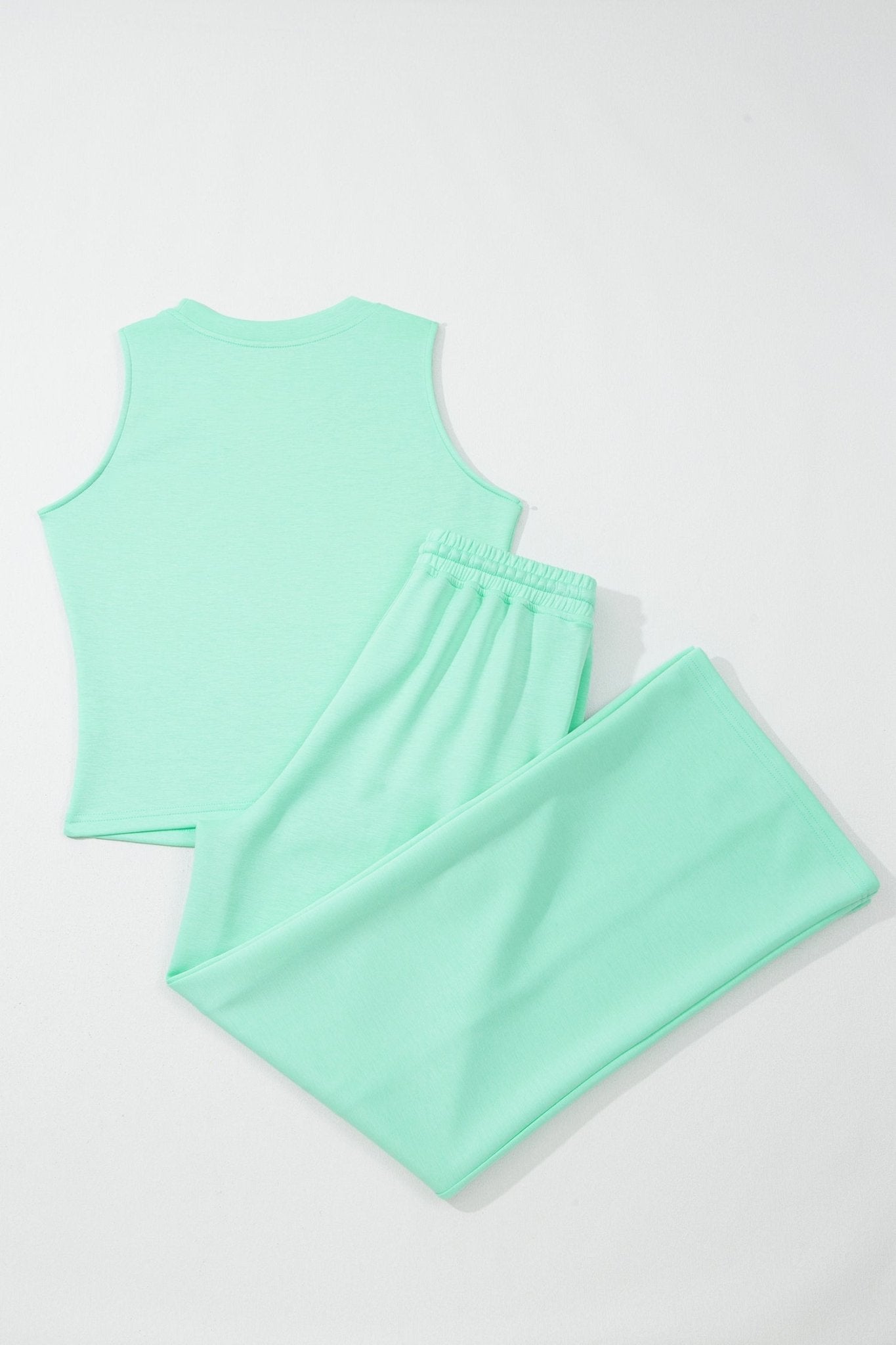 Solid Tank Top & Drawstring Elastic Waist Pants - Rooted & Reckless Co.