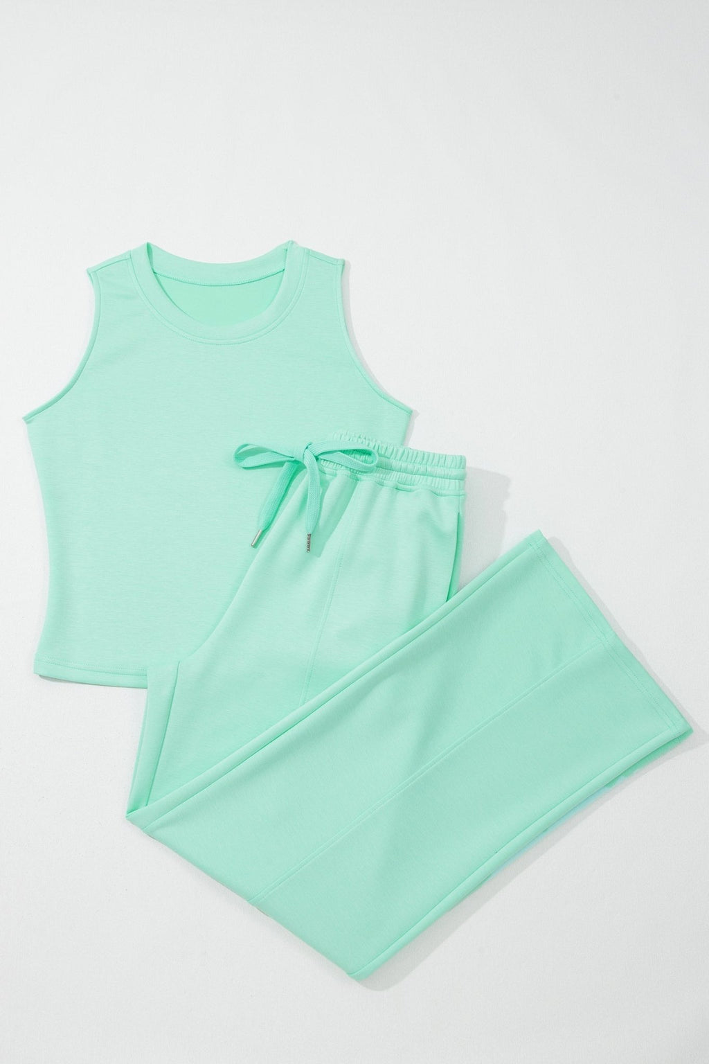 Solid Tank Top & Drawstring Elastic Waist Pants - Rooted & Reckless Co.