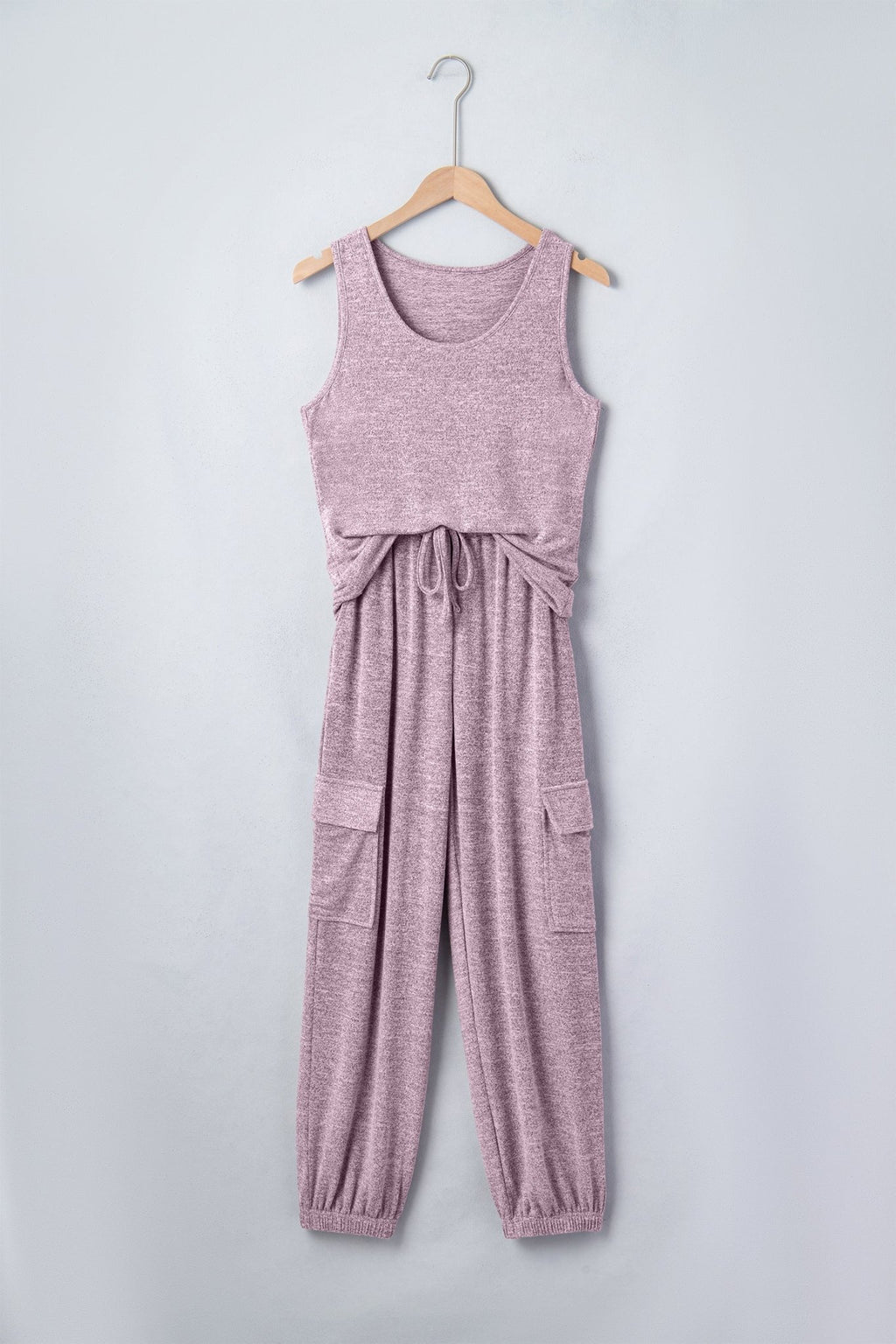 Solid Tank Top & Drawstring Jogger Pants Set - Rooted & Reckless Co.