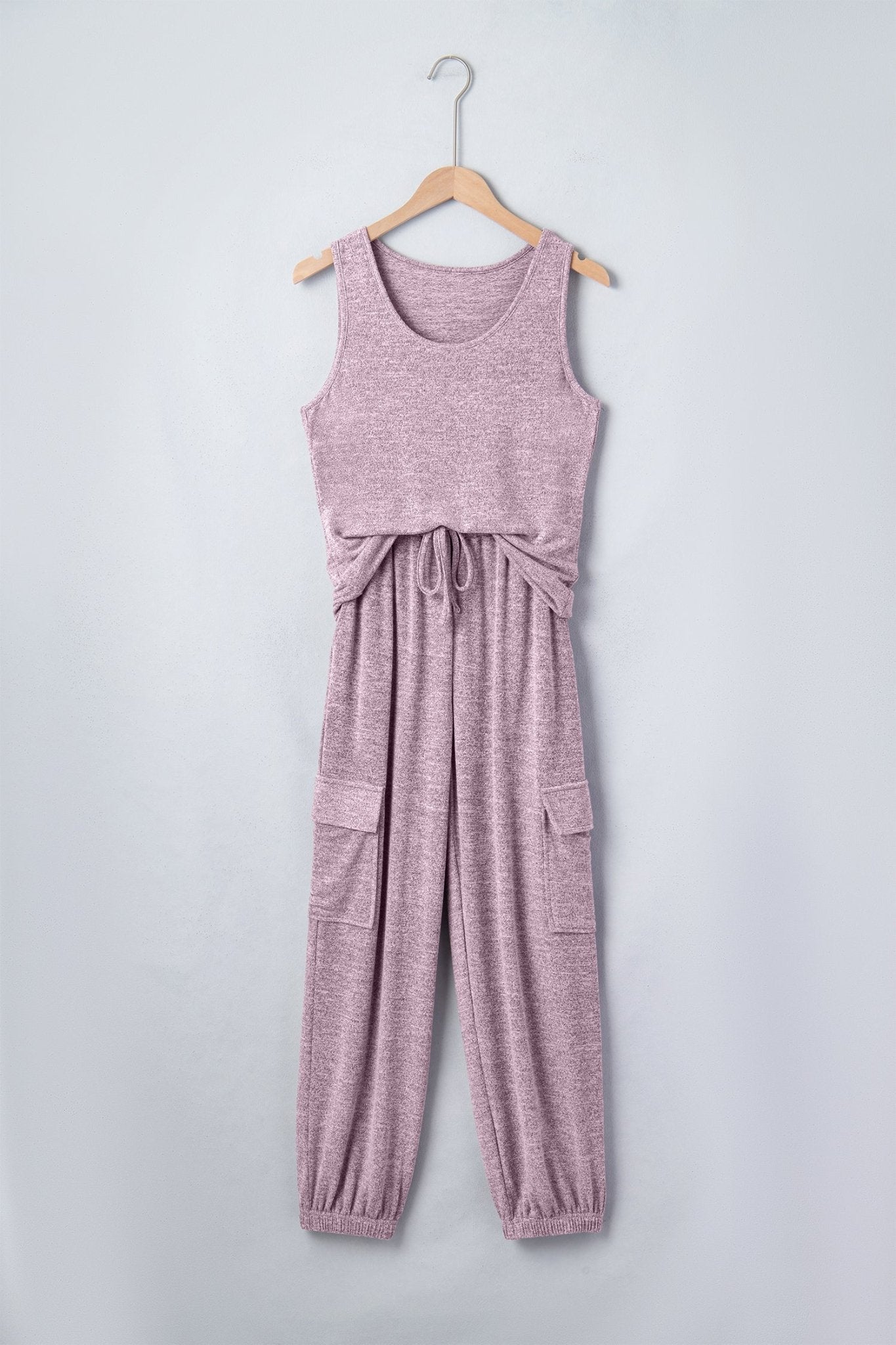 Solid Tank Top & Drawstring Jogger Pants Set - Rooted & Reckless Co.