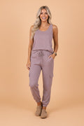 Solid Tank Top & Drawstring Jogger Pants Set - Rooted & Reckless Co.
