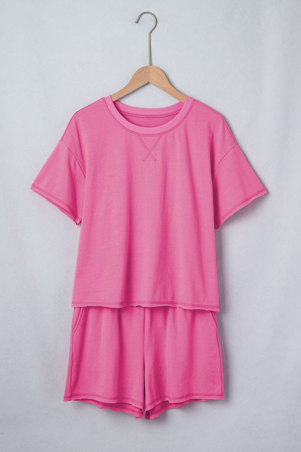 Solid Tee & Stipe Waistband Short Set - Rooted & Reckless Co.