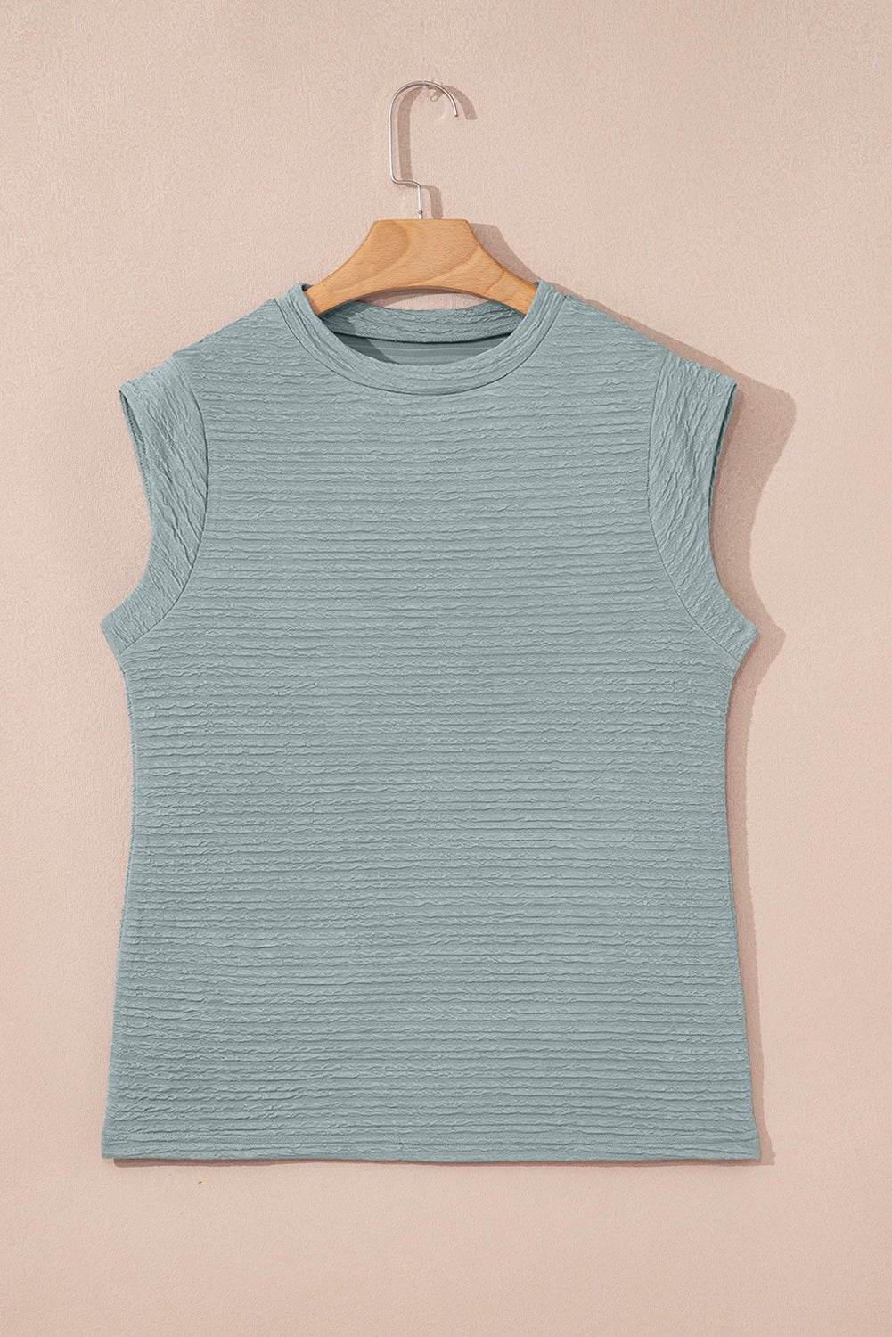 Solid Textured Crew Neck Tank Top - Rooted & Reckless Co.